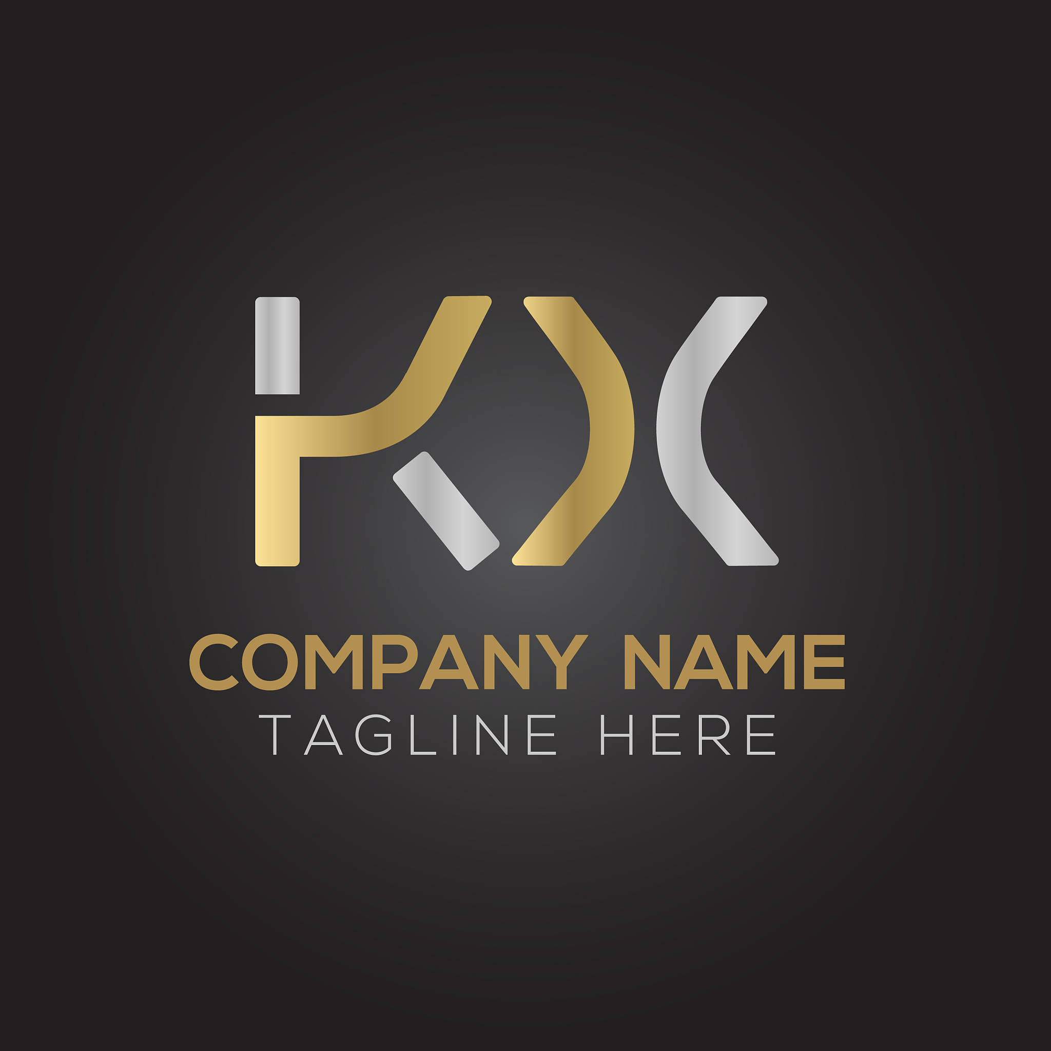 initial alphabet kx logo design template abstract