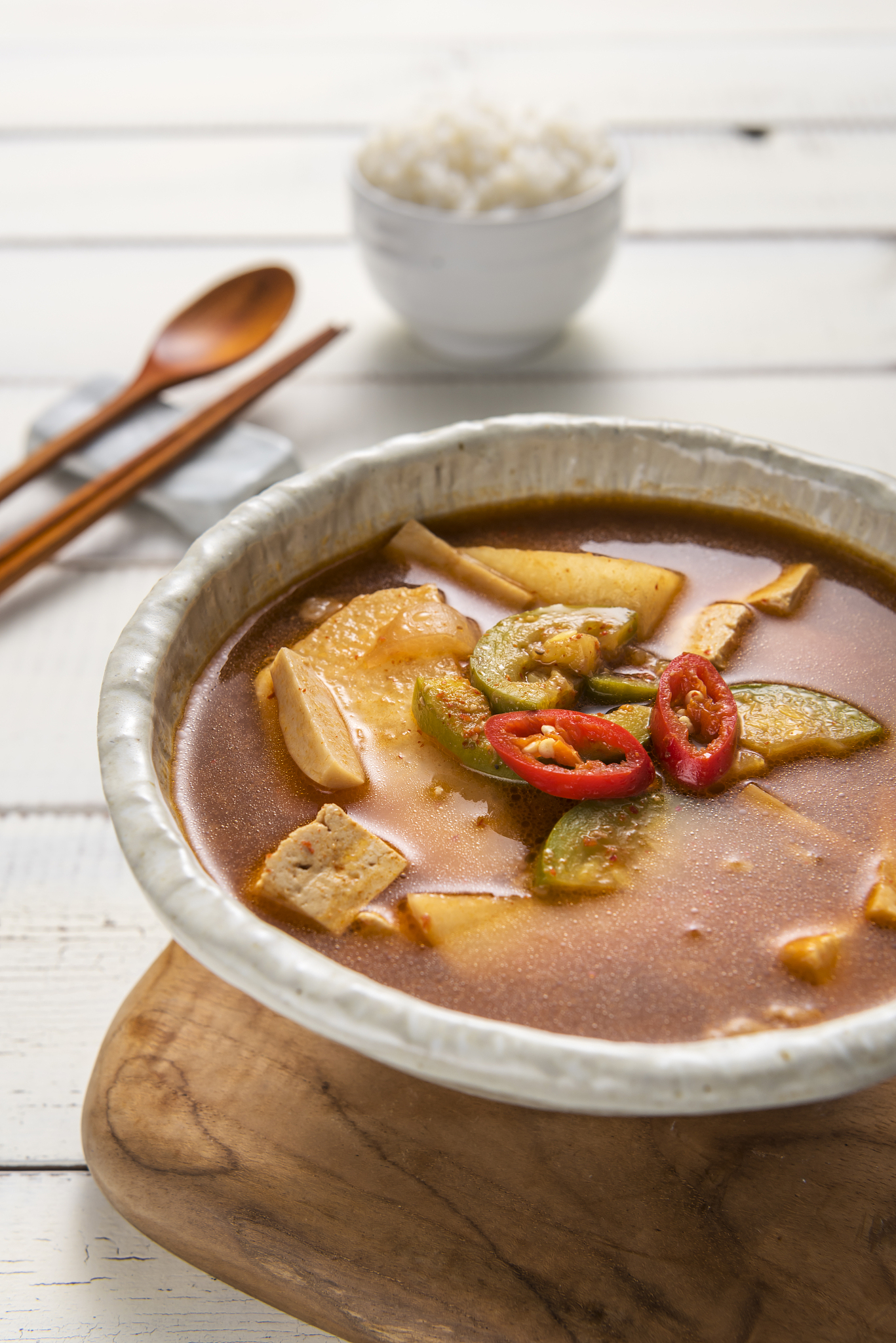 photography of korean food on the bowl