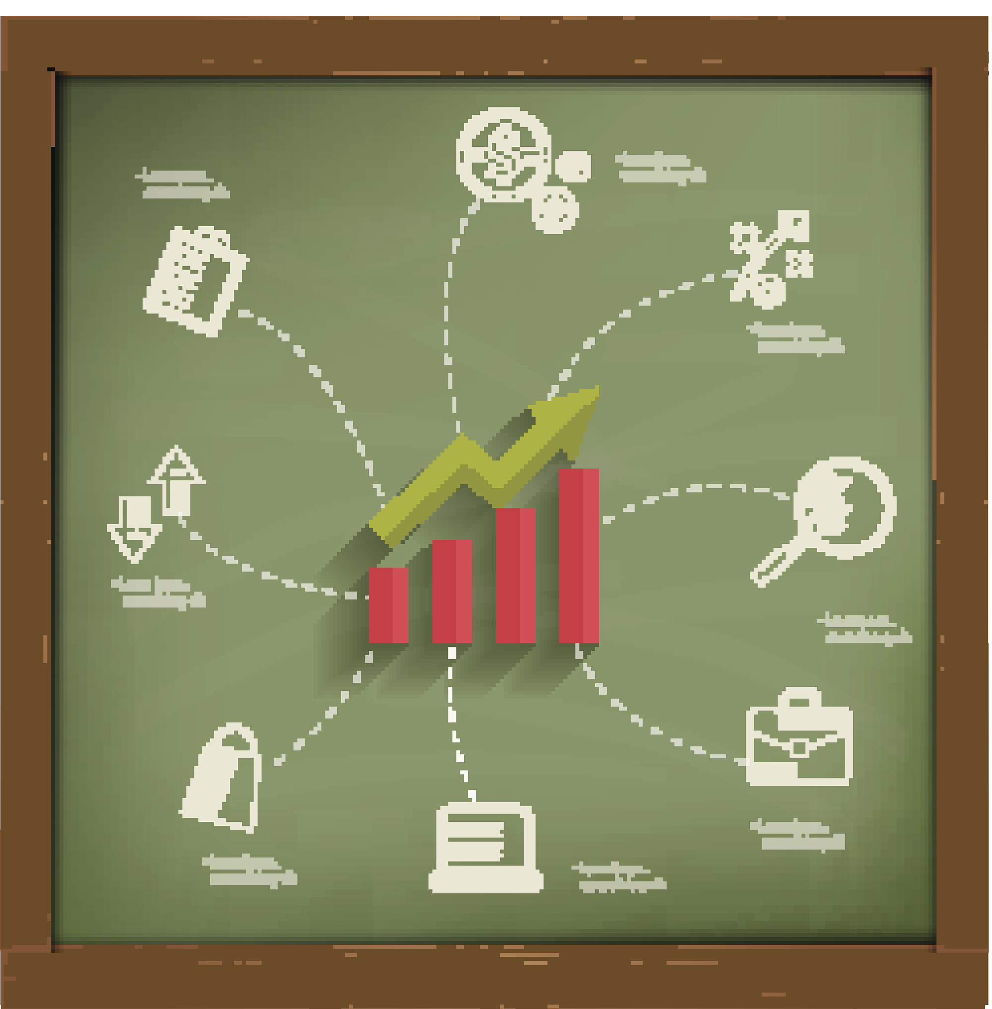 profit business concept on blackboard background,clean vector