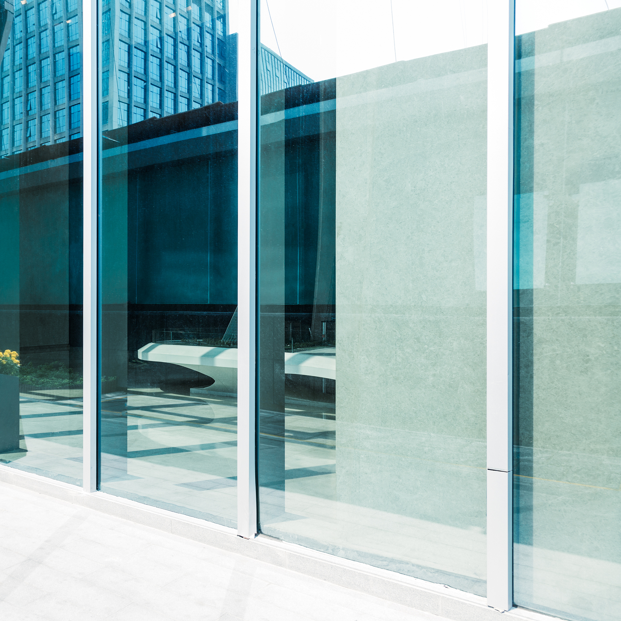 modern glass buidling exterior,detail shot
