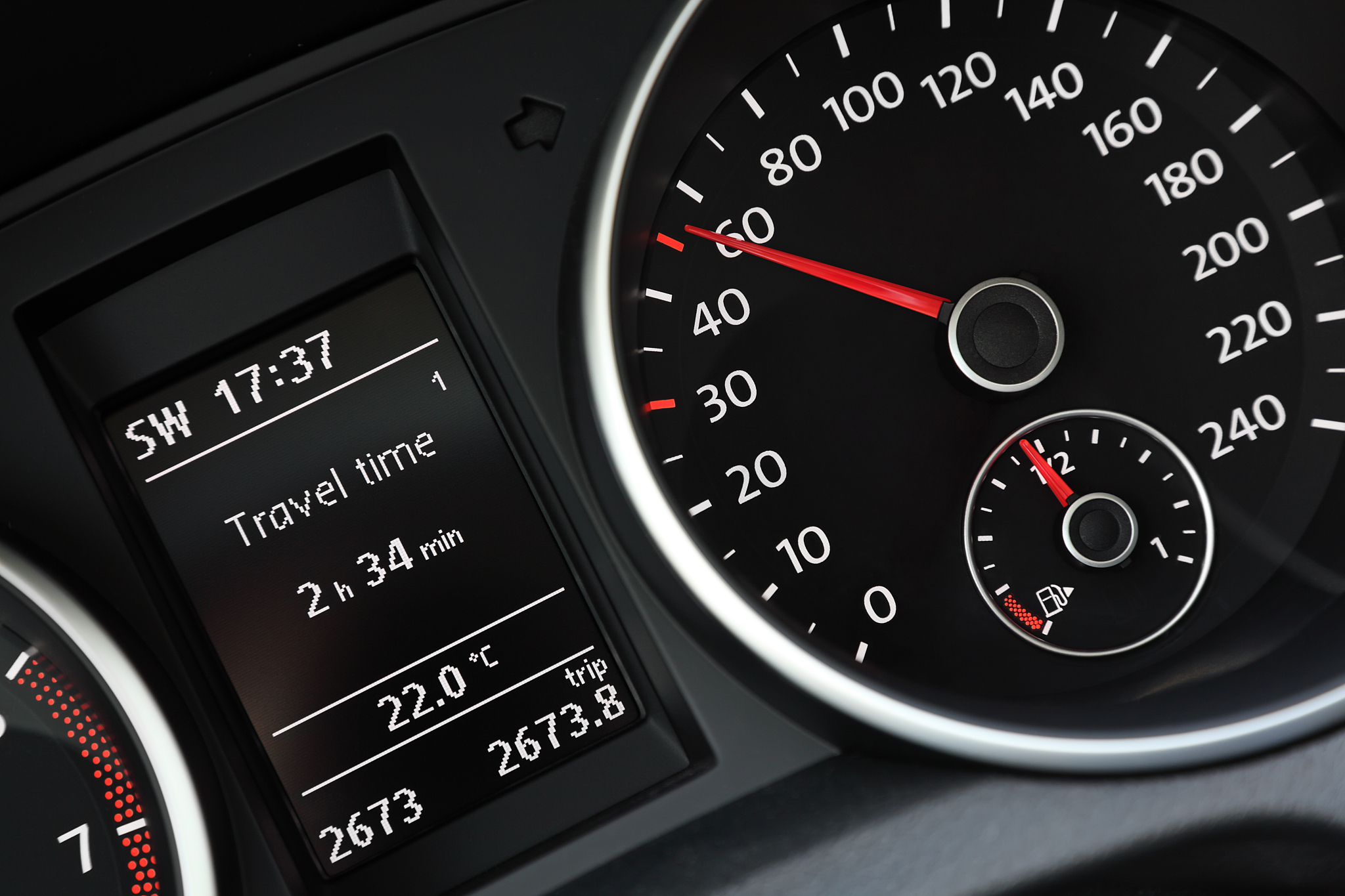 modern car's dashboard close-up.