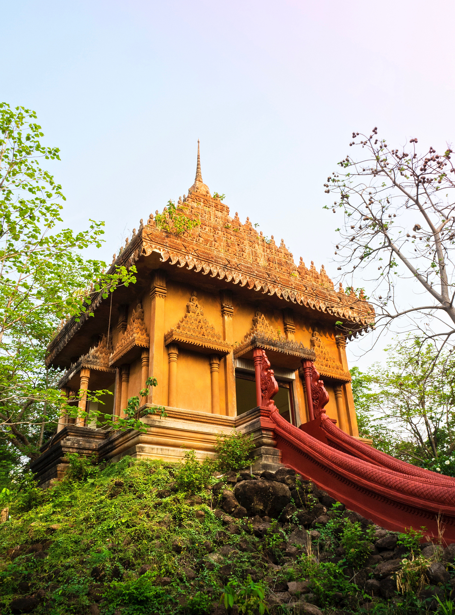 pagoda at wat khao phra anghkan temple , buriram province , thai