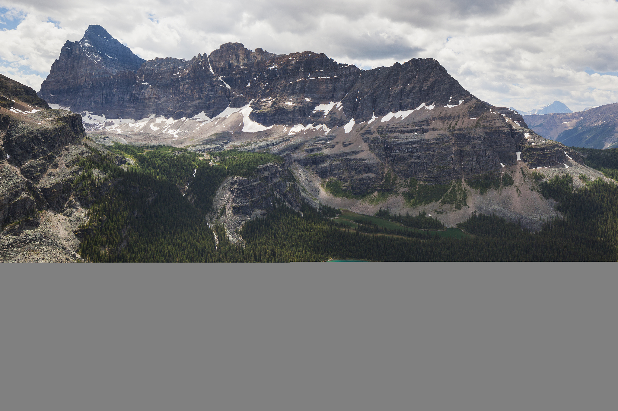 high altitude view of lake ohara
