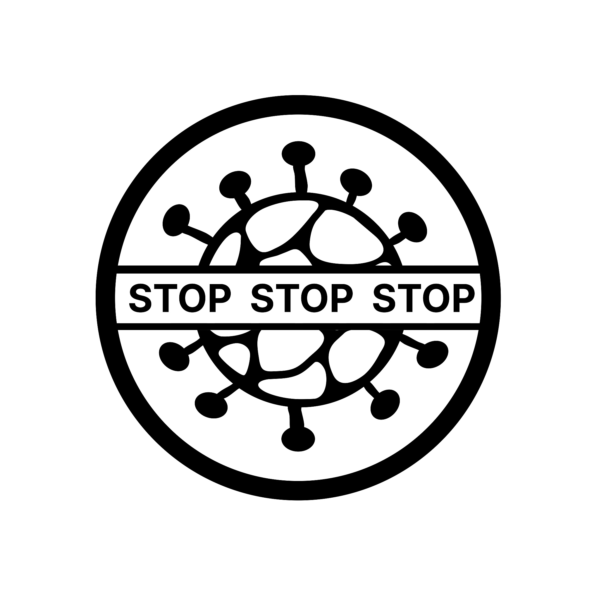 virus epidemic stop sign symbol illustration for creative