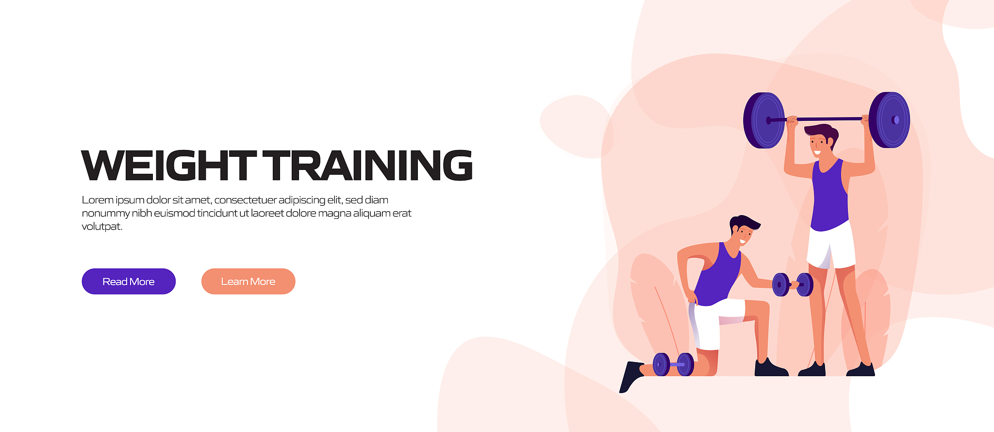 fitness and workout concept banner design. modern flat style vec