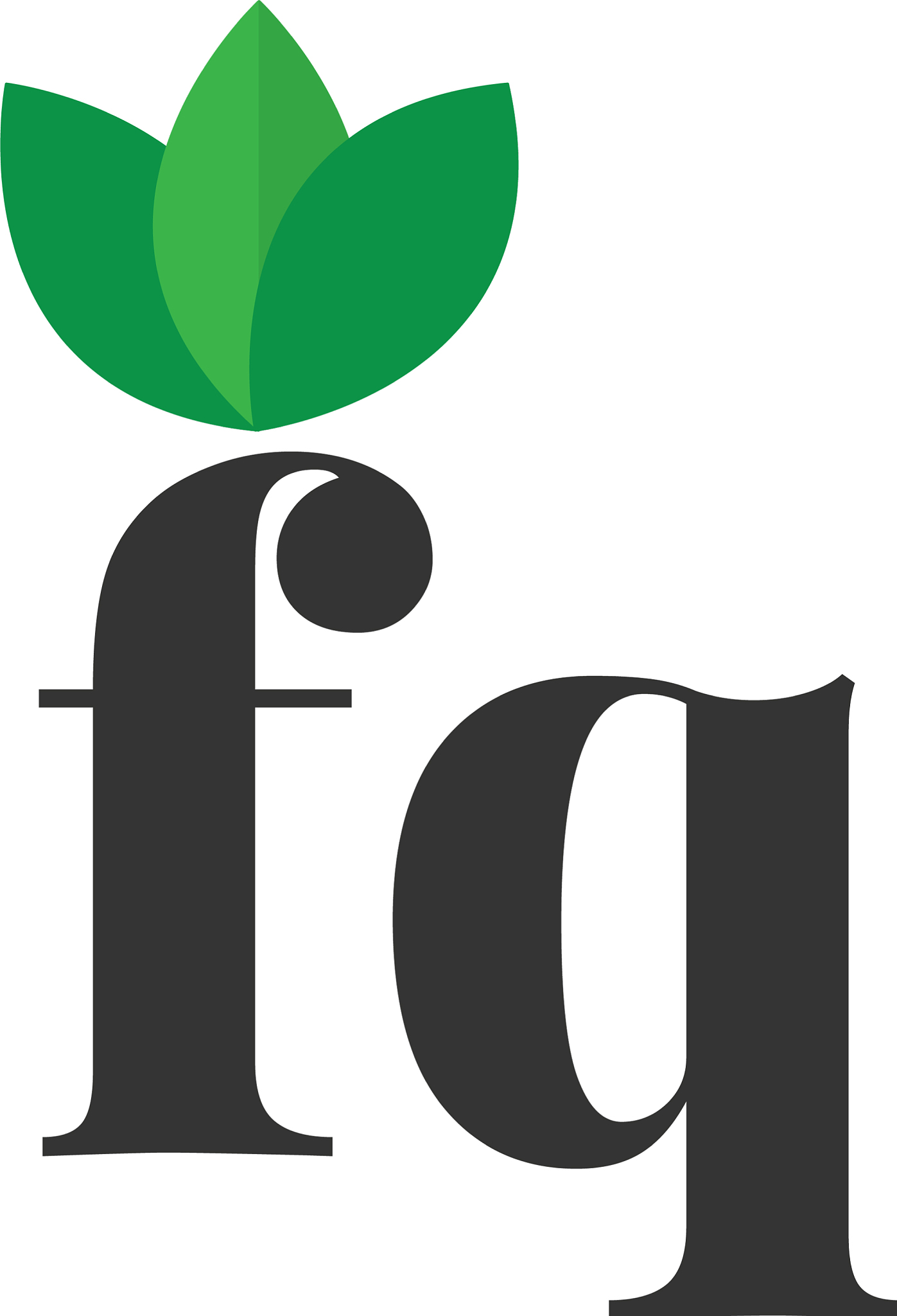 initial letter fq green leaf logo design template