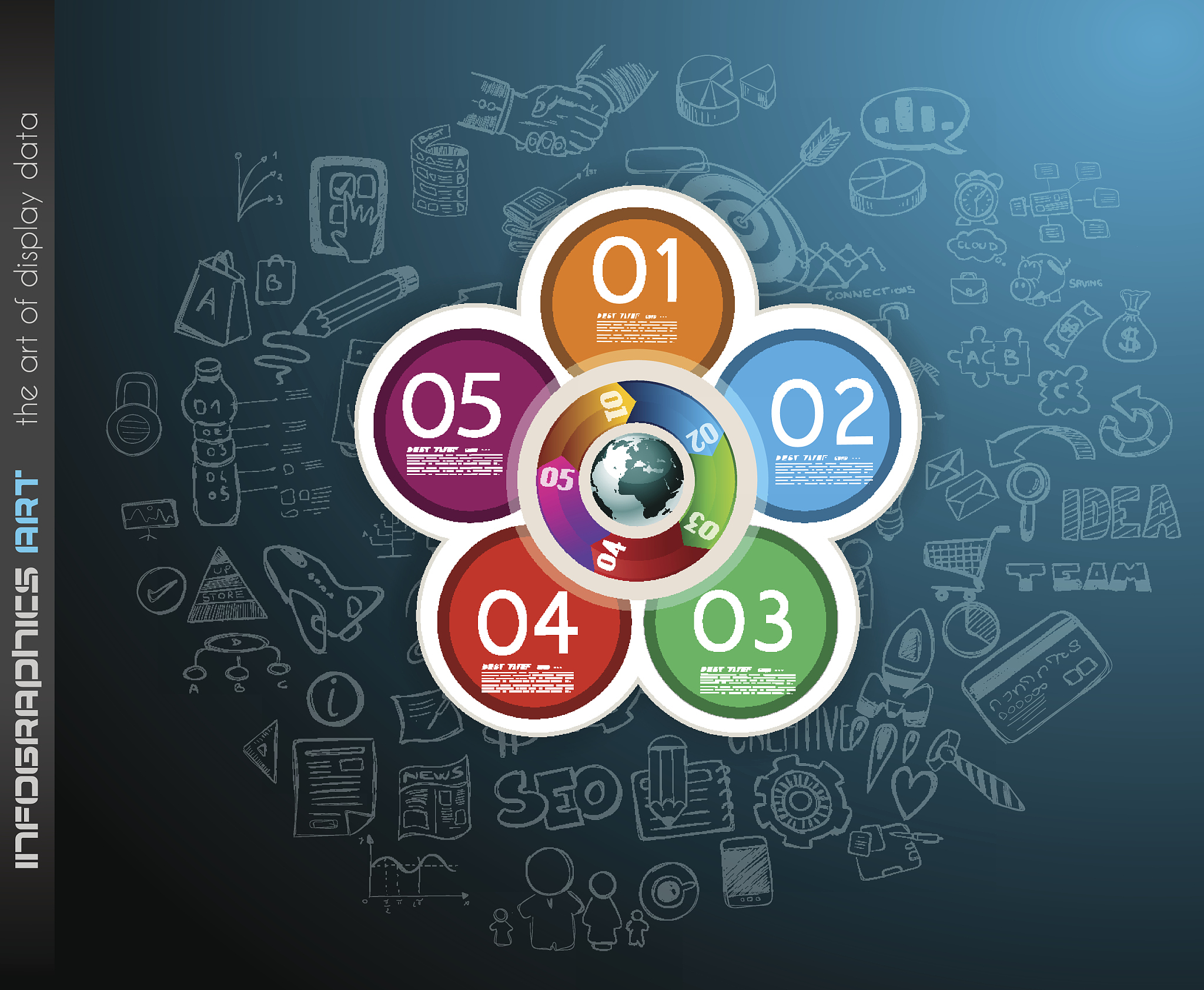 clean infographic layout template for data and information analy