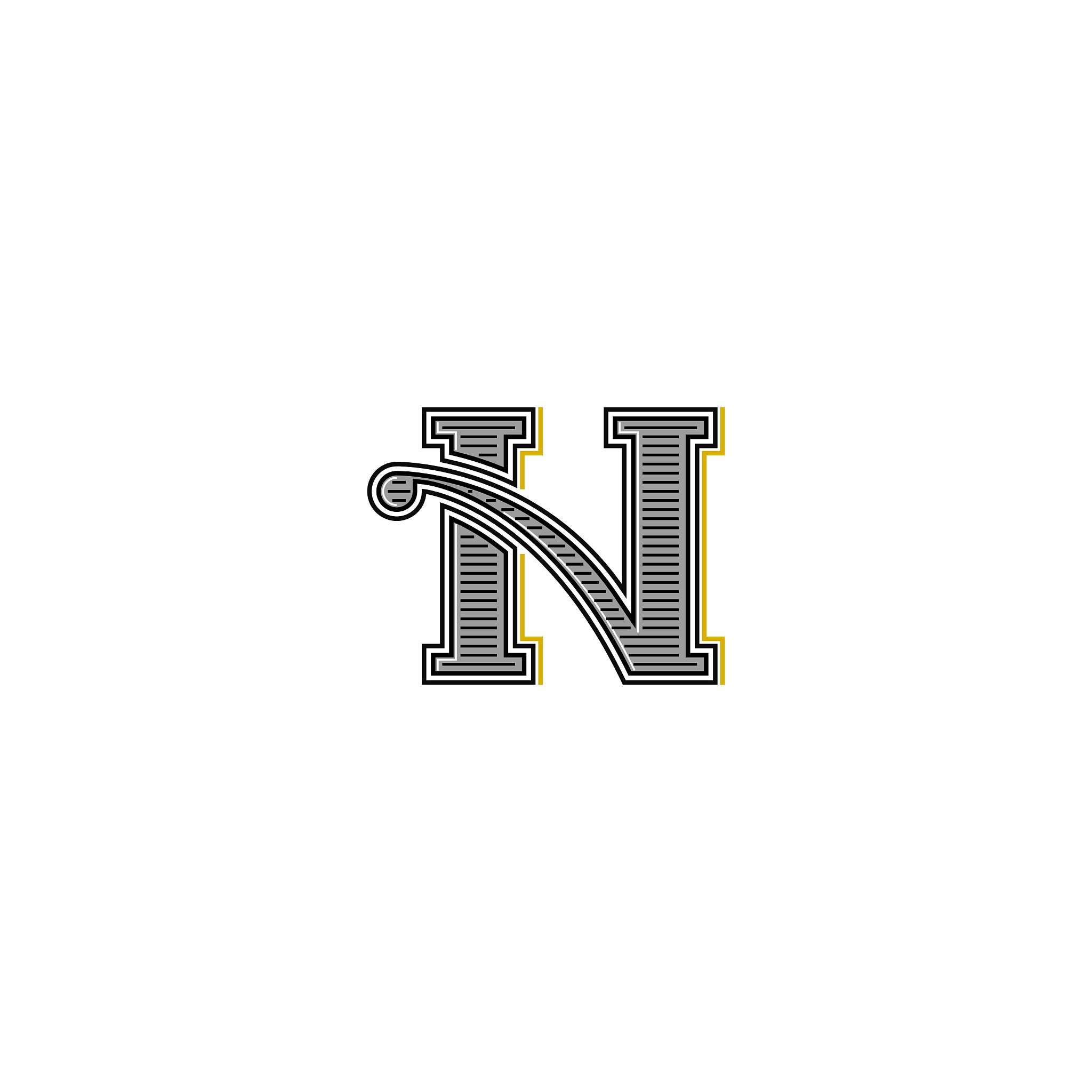 western n letter logo vintage gothic wedding