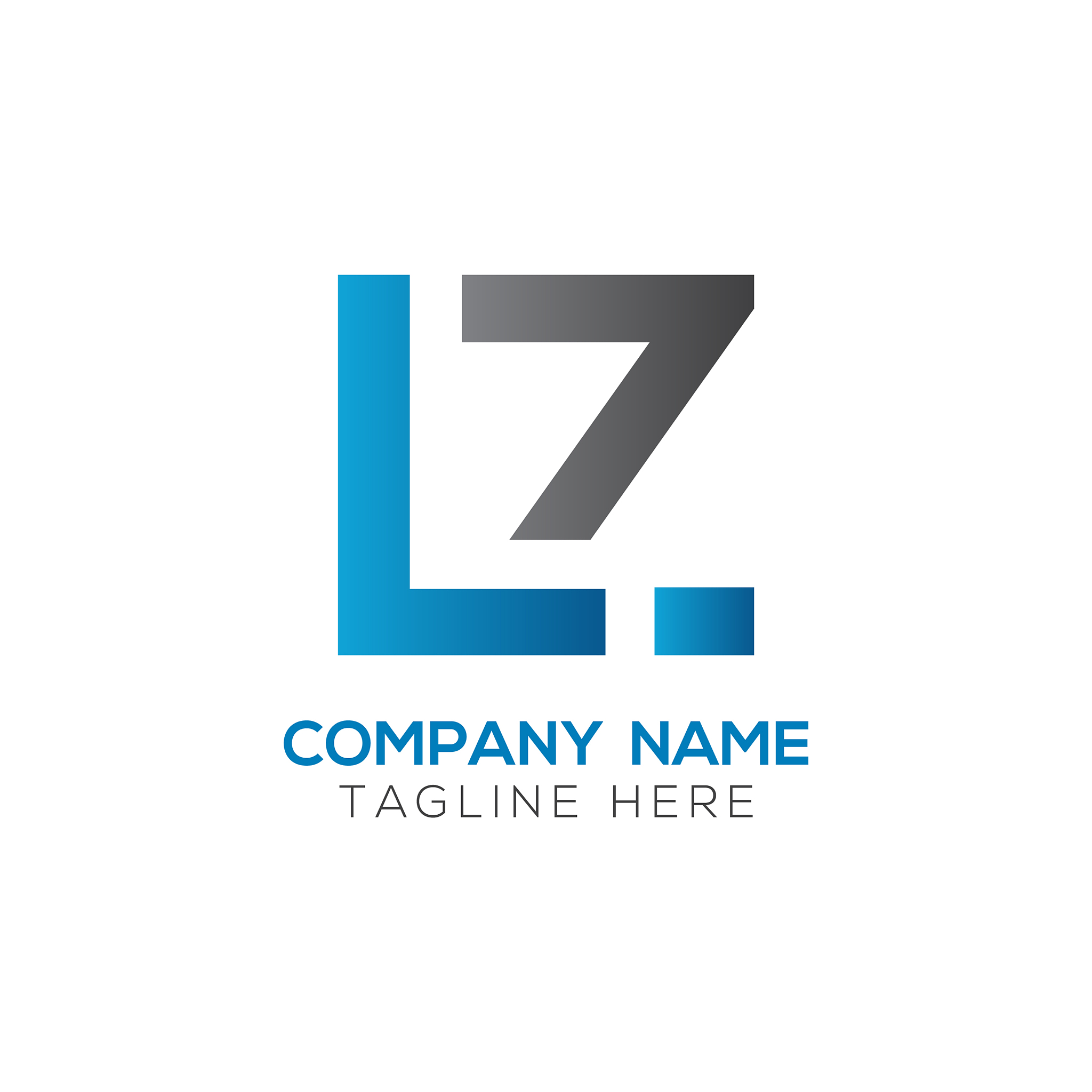 initial lz letter business logo design template