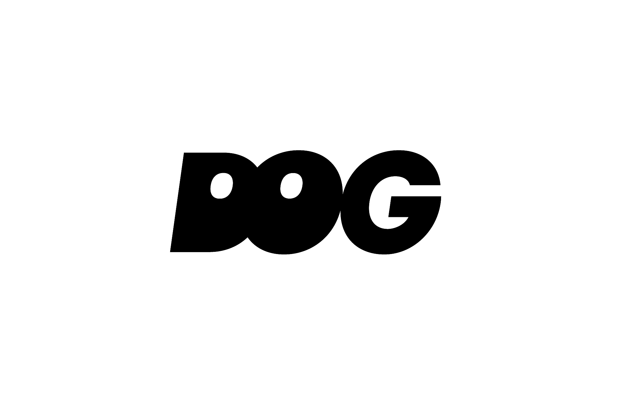 modern logo design inside dog text.