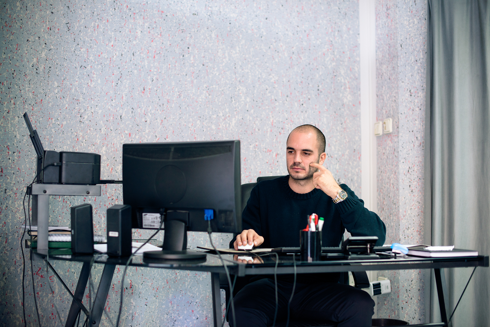 serious businessman at work
