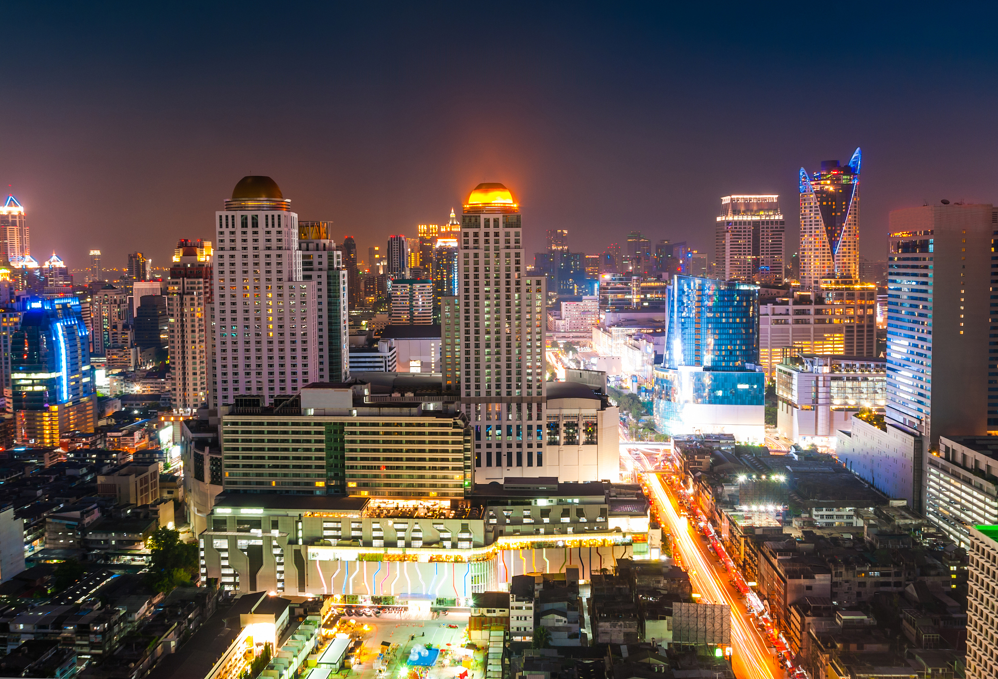 aerial cityscape view in asia