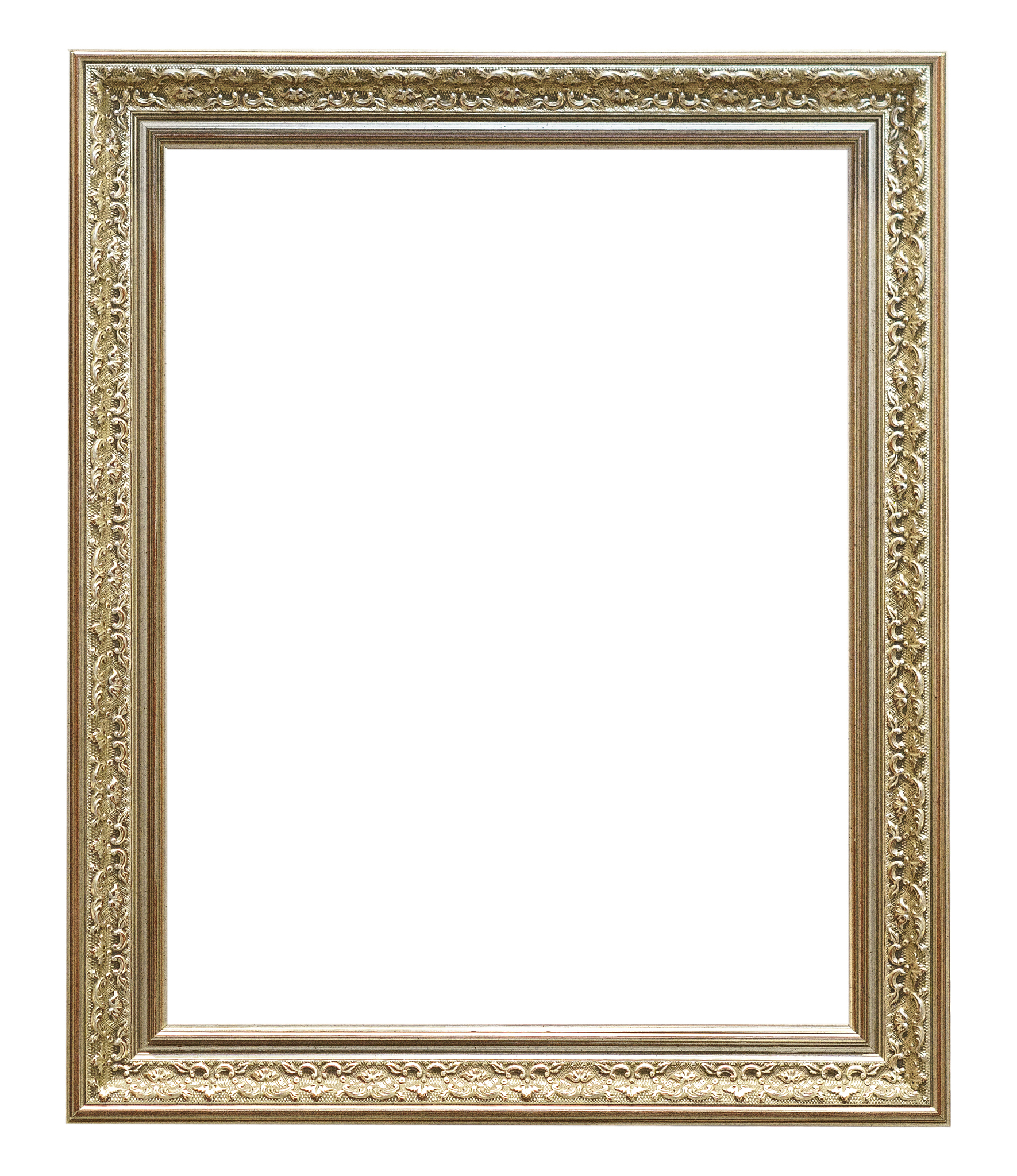set of isolated art empty frames in golden and silver color