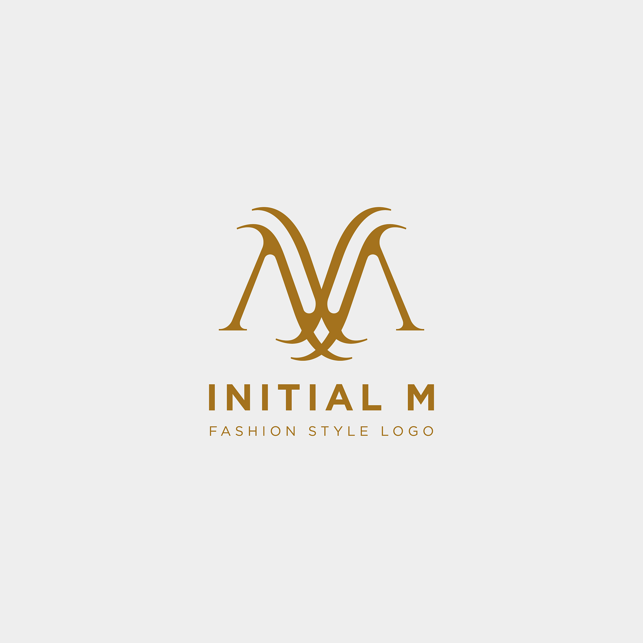 premium m logo in gold color beautiful logotype