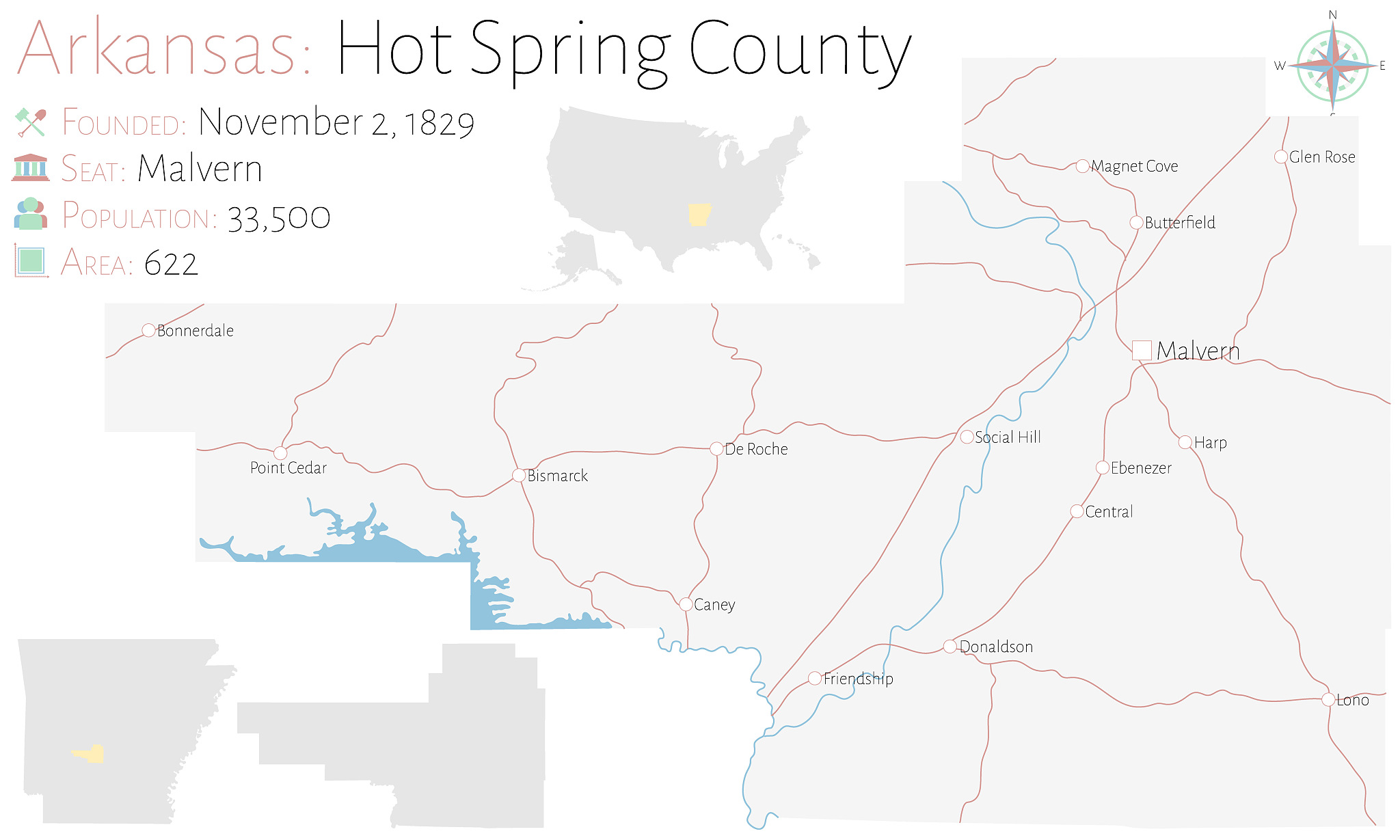 map of hot springs county in arkansas