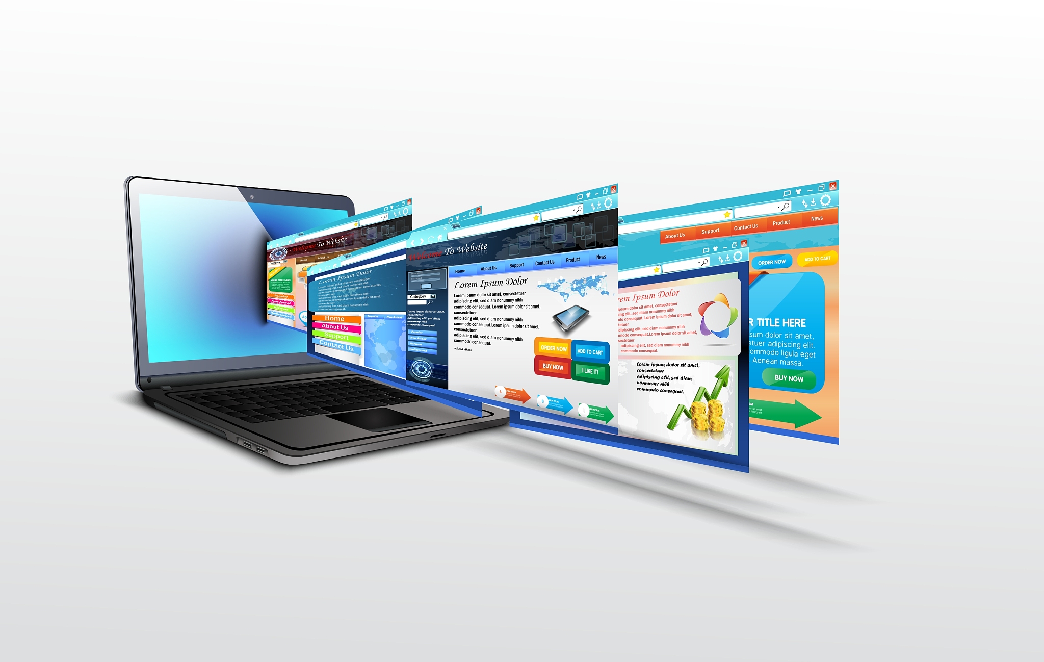 laptop with of template website