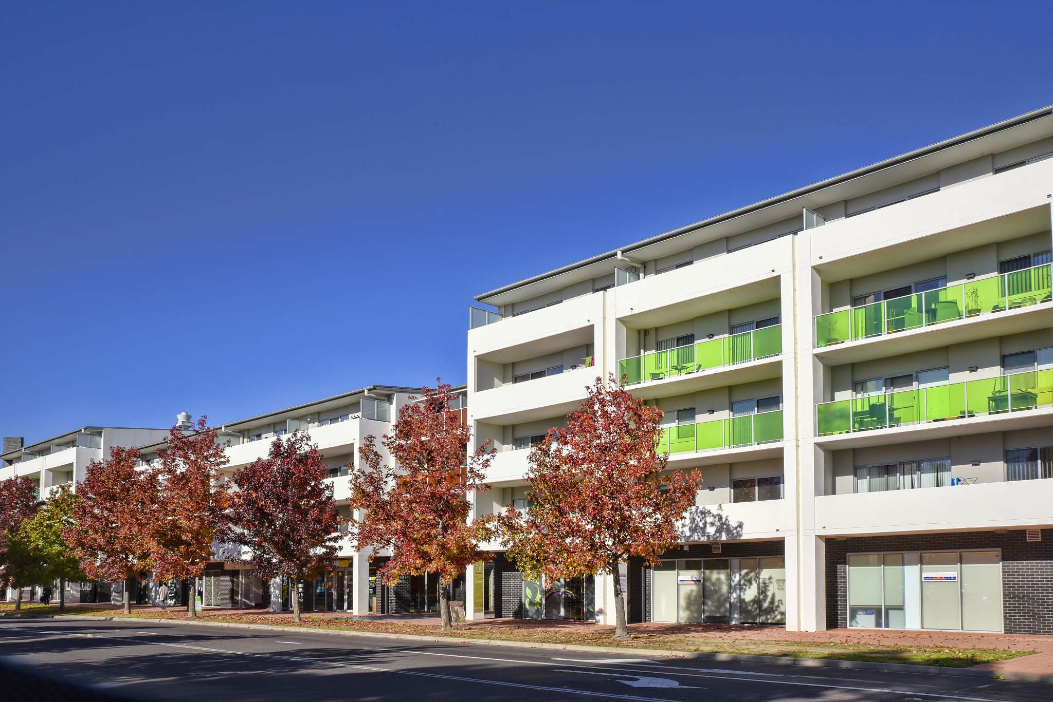 new residence buildings in tuggeranong, a young city in autumn