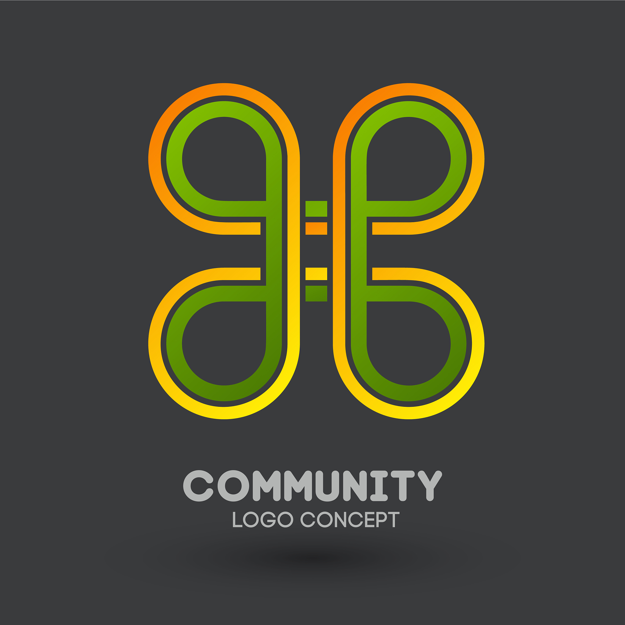 community care logo connecting people logo design