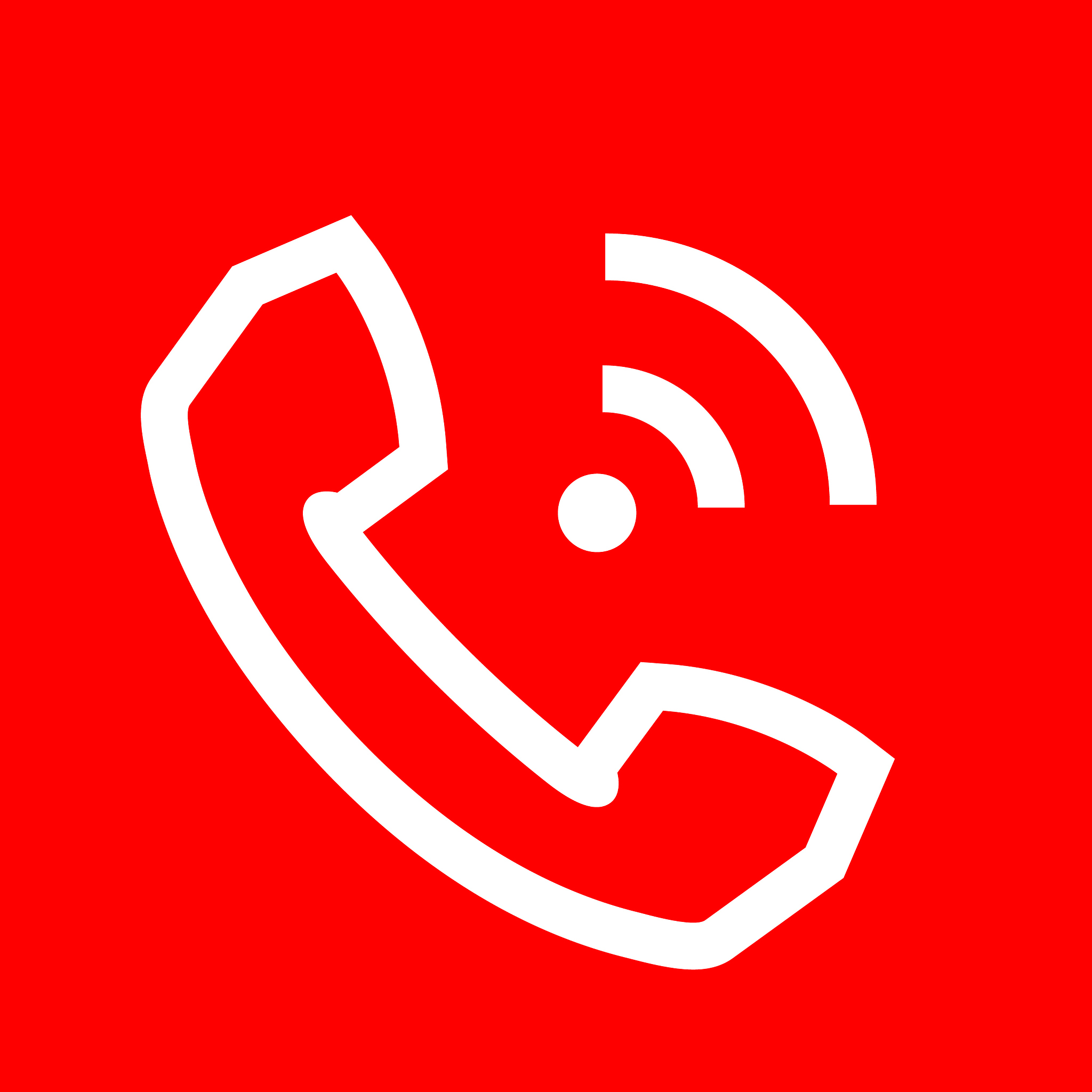 telephone receiver with signal waves icon