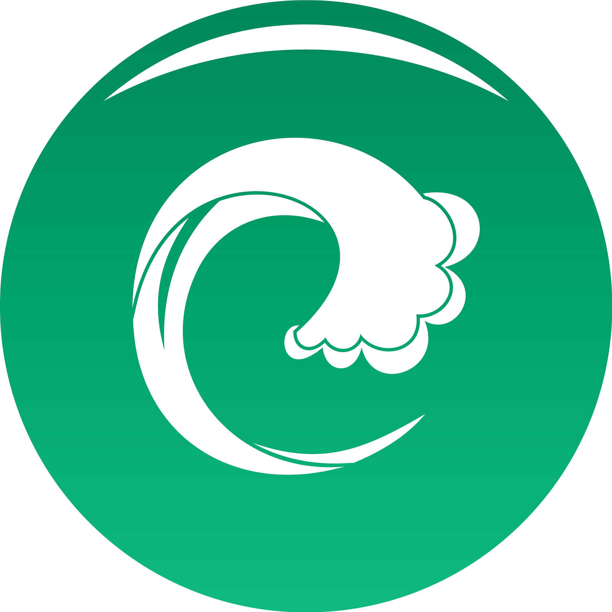 wave water drop icon green