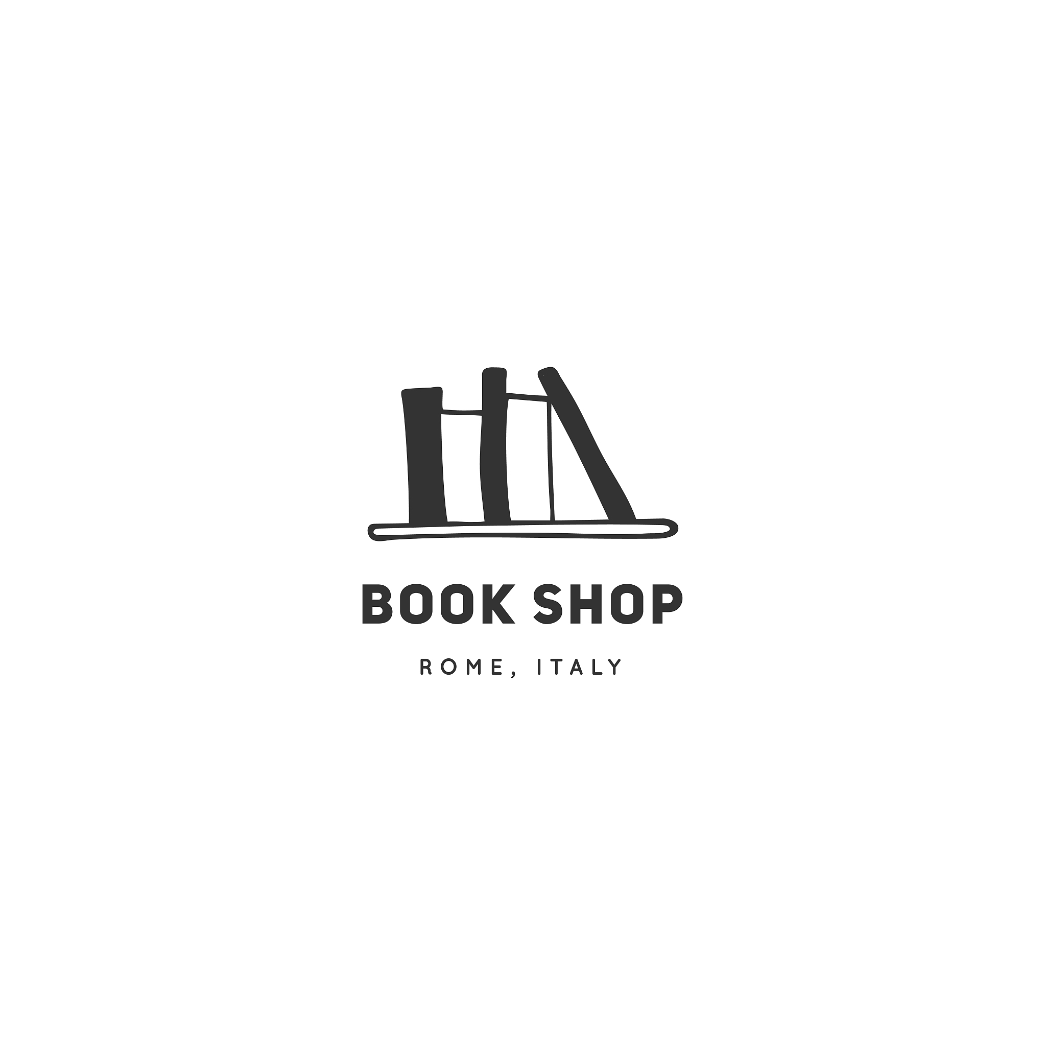 hand drawn vector label template, a bookshelf. publishing, writi