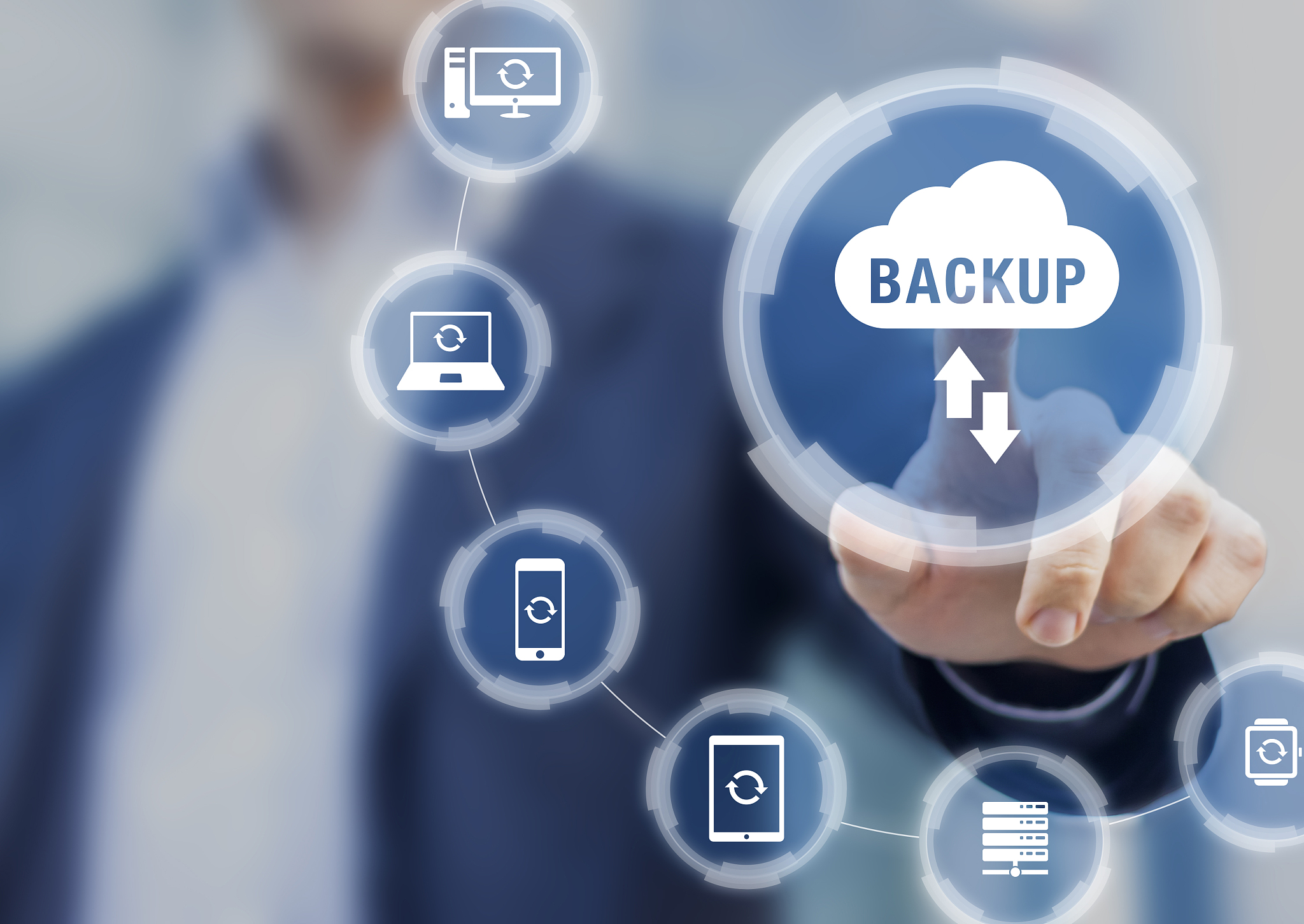 backup files and data on internet with cloud storage technology 