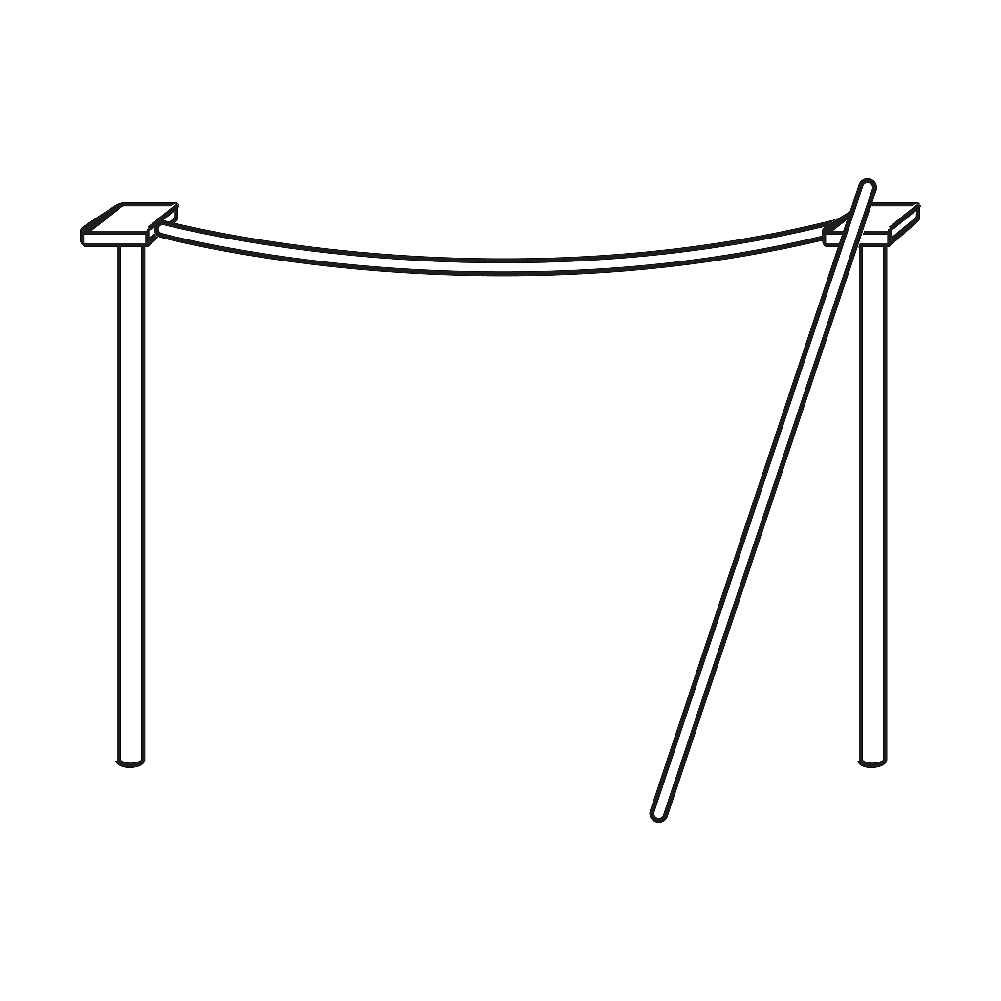 tightrope icon in outline style isolated on white background. ci