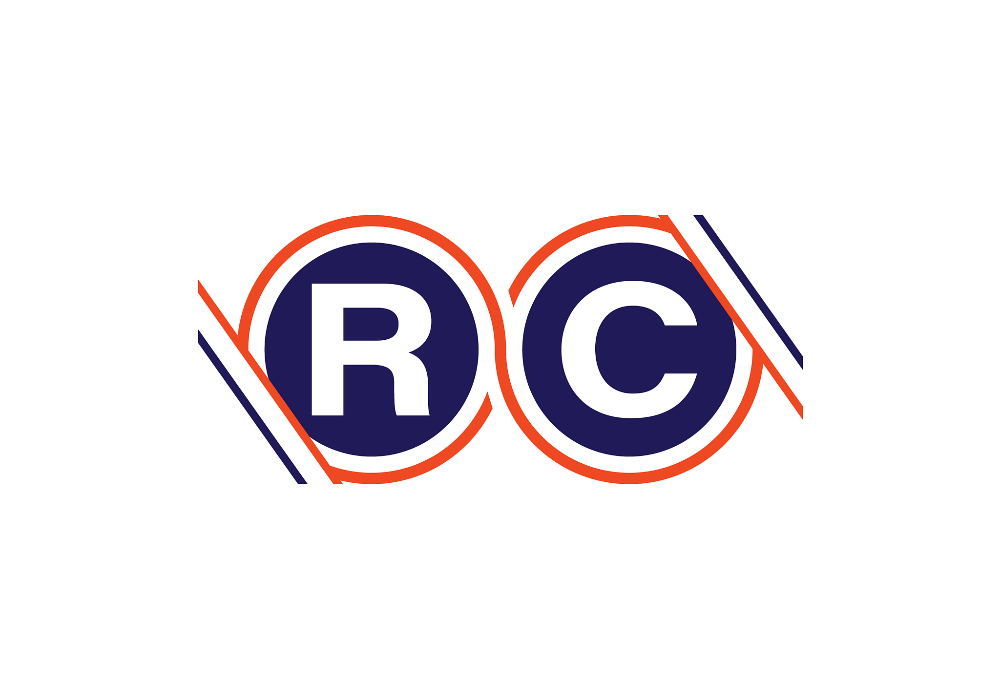 initial monogram letter r c logo design template