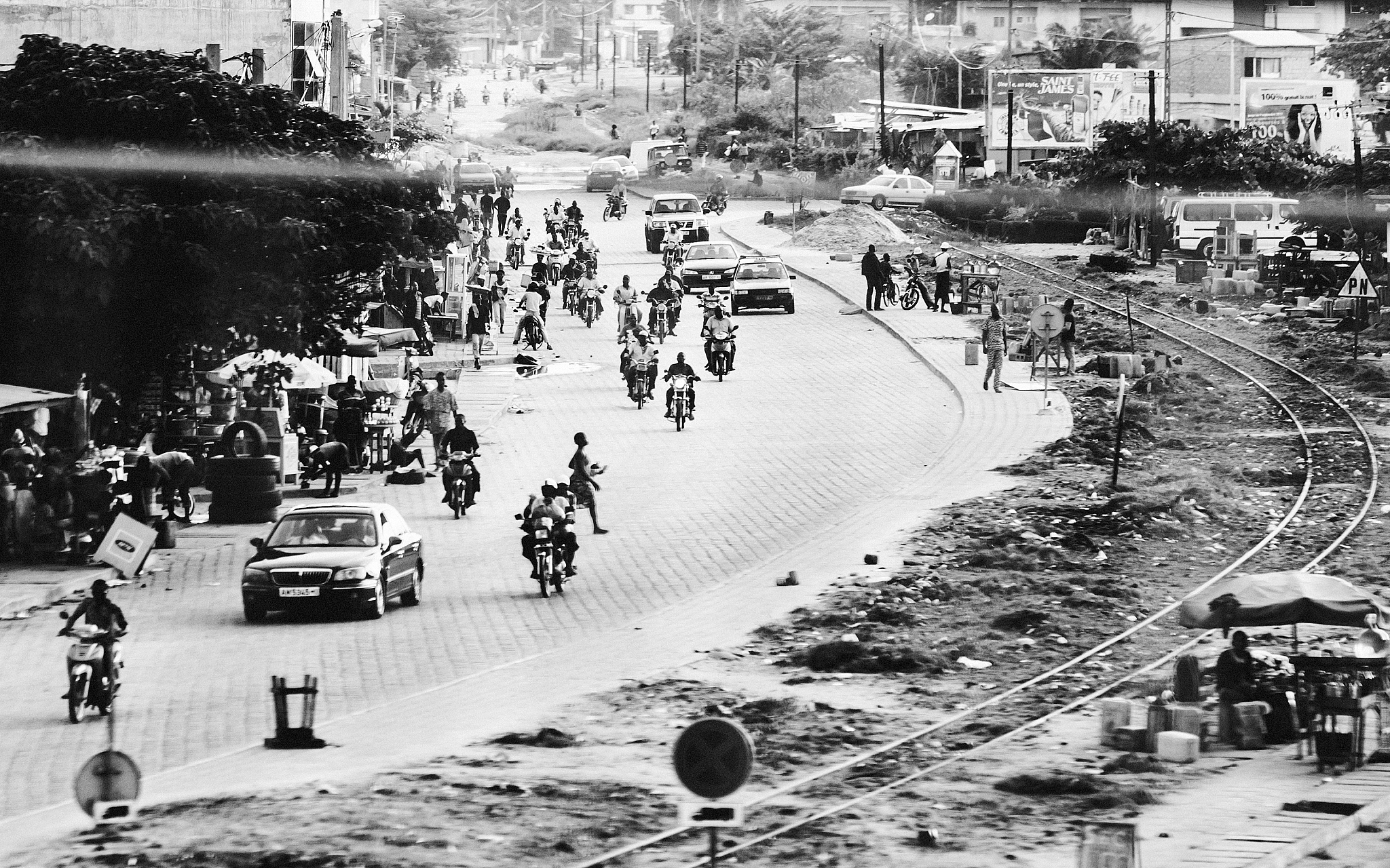 african city traffic - cotonou, benin