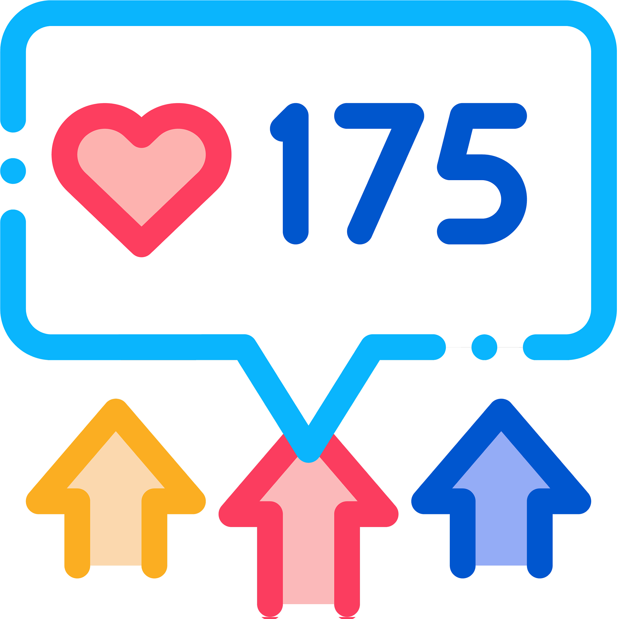 increase in likes icon outline