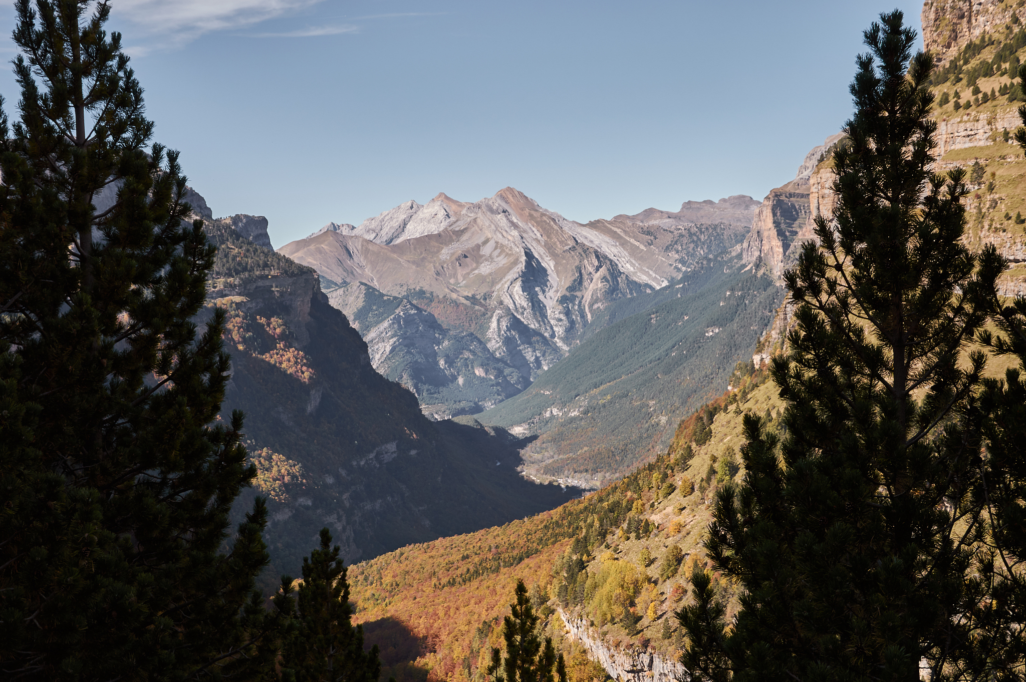 the valley of ordesa seen from the path of the hunters in the na
