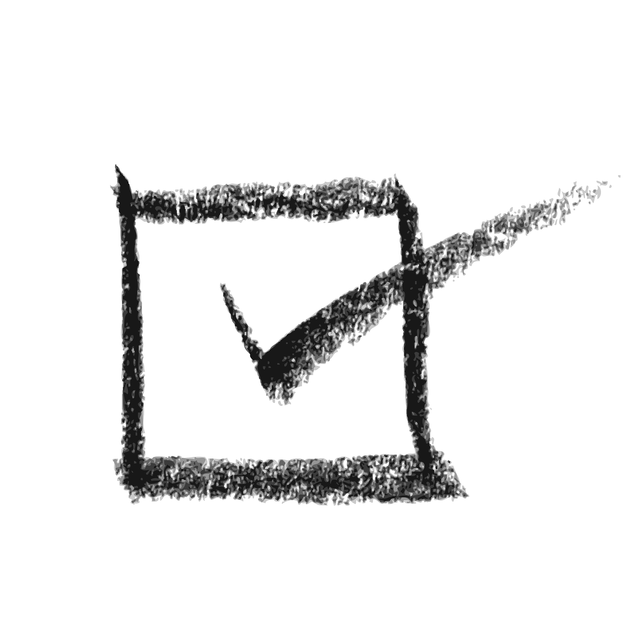 check mark in box