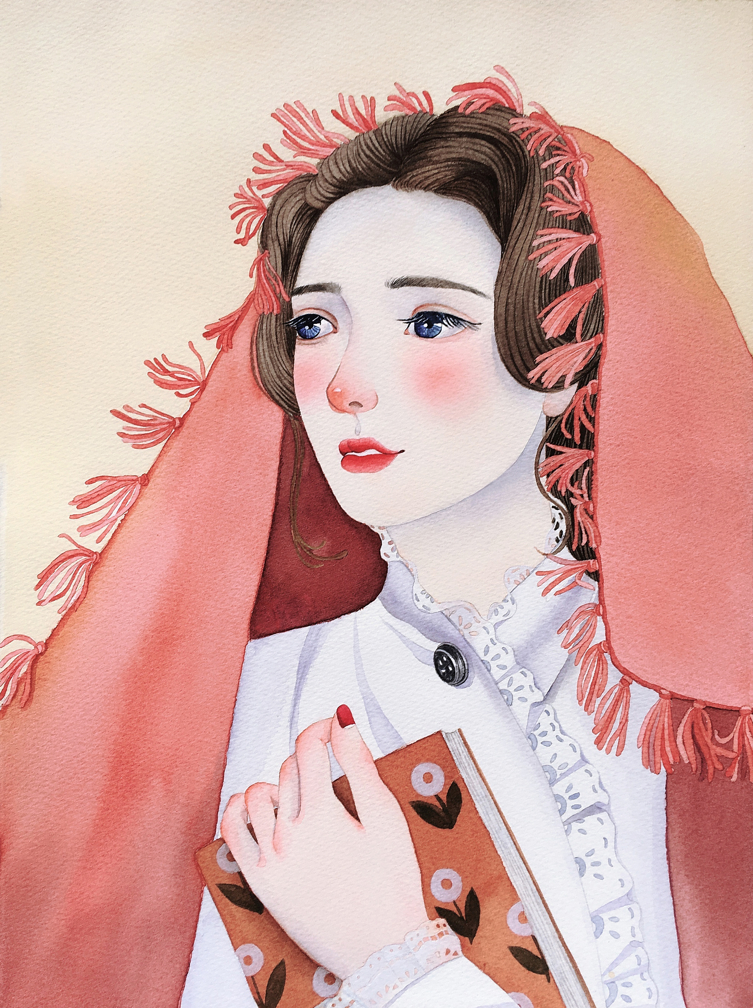 画中美人：容颜如花，风姿绰约