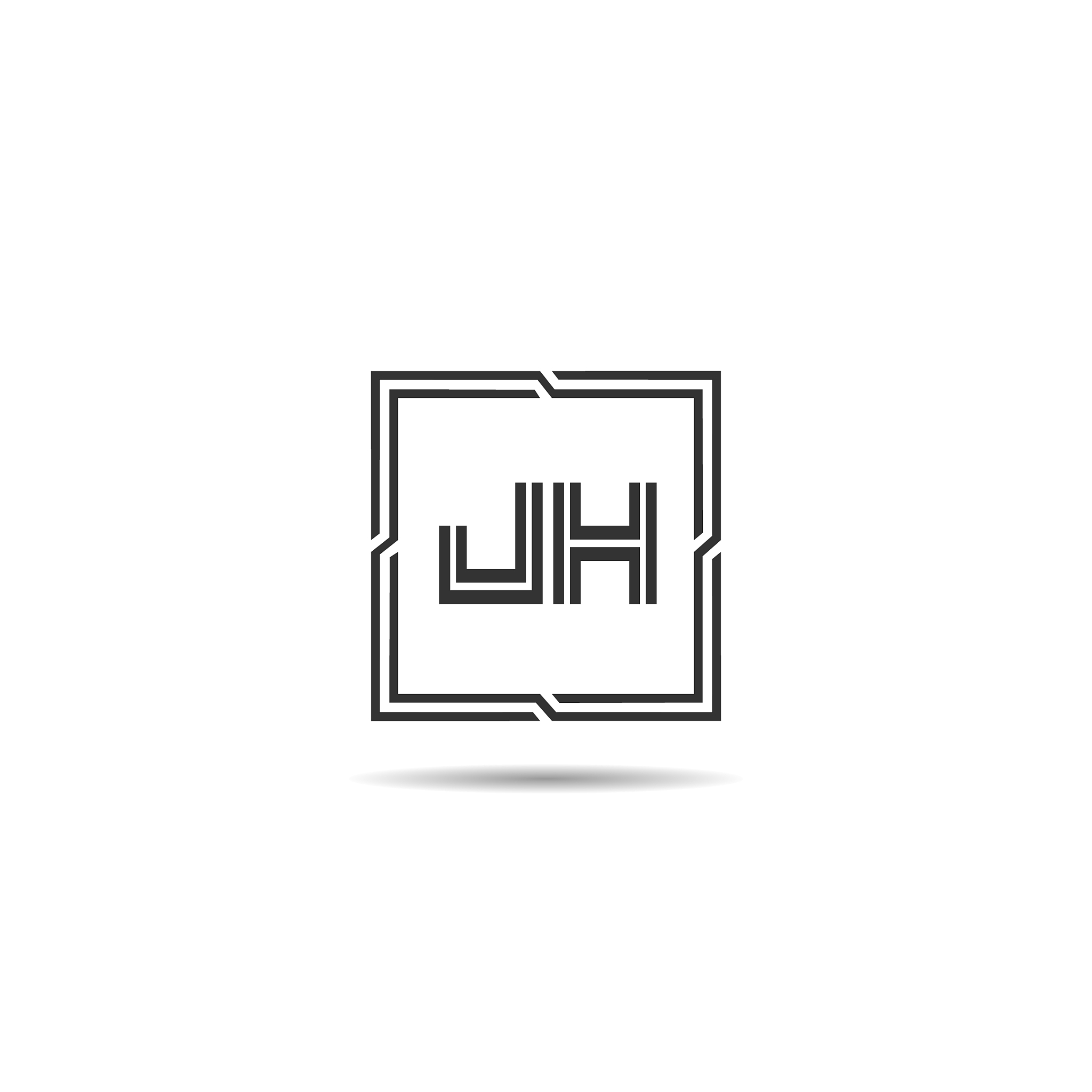 initial letter jh logo template design