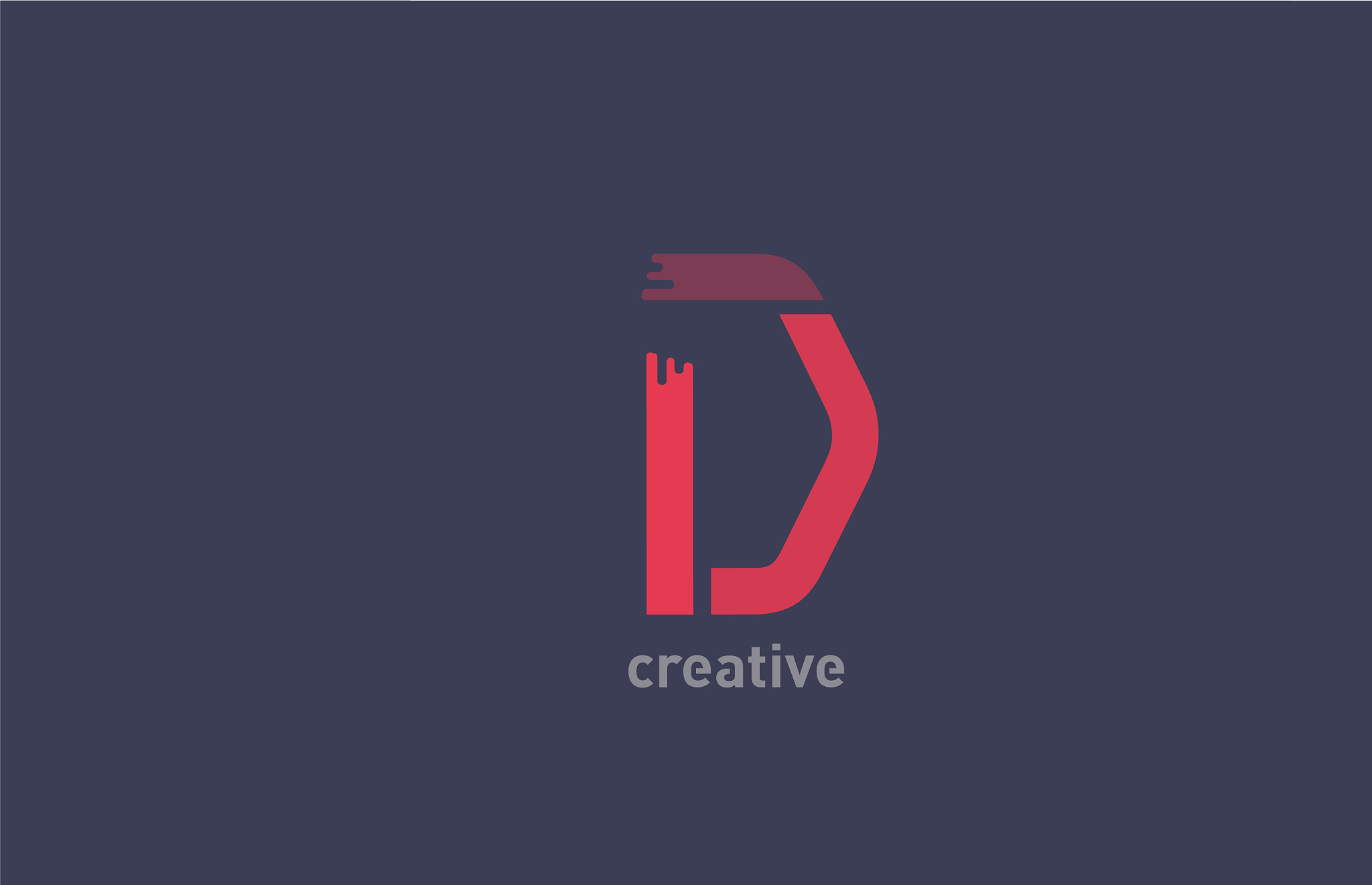 d red color alphabet letter logo design icon for