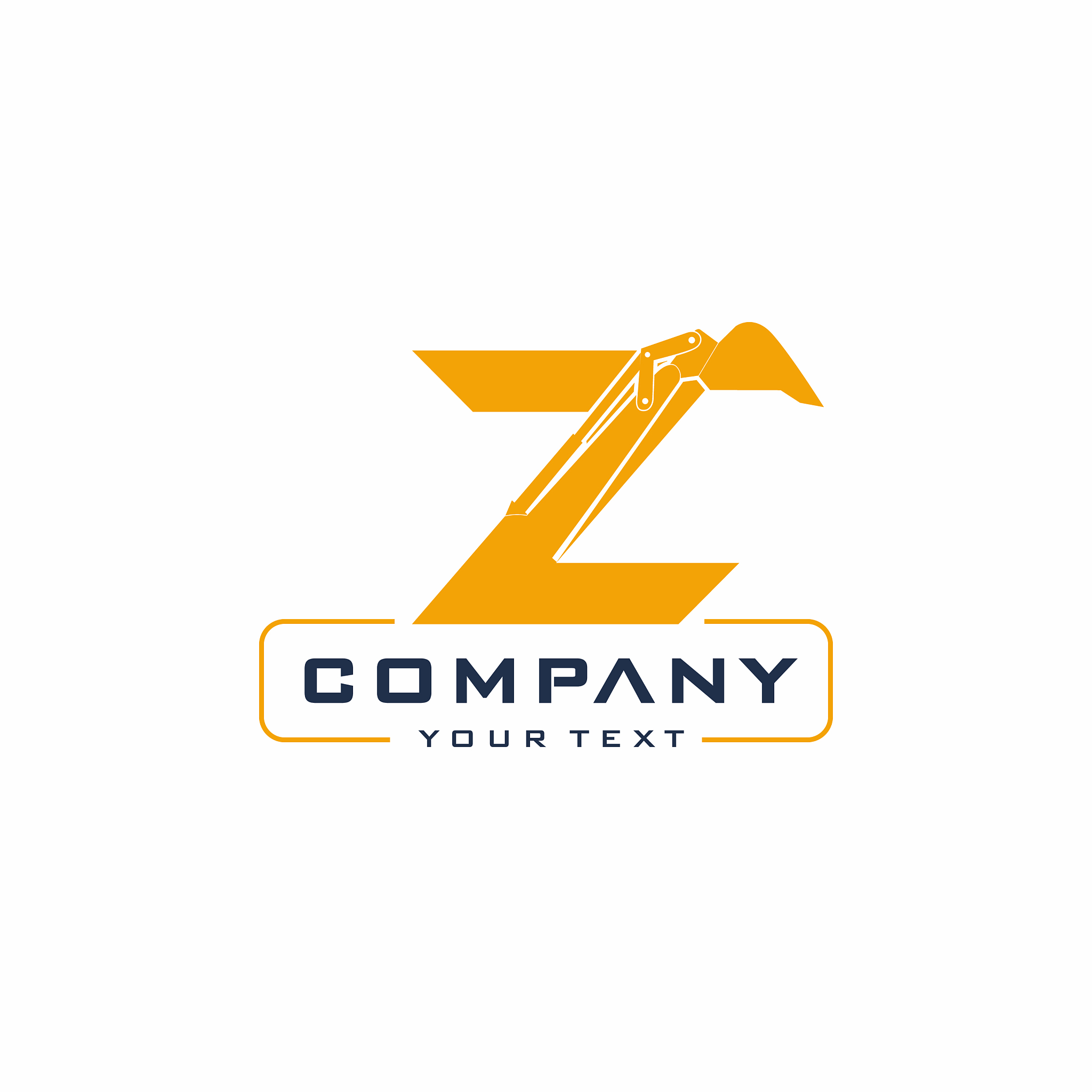 z letter excavator logo design