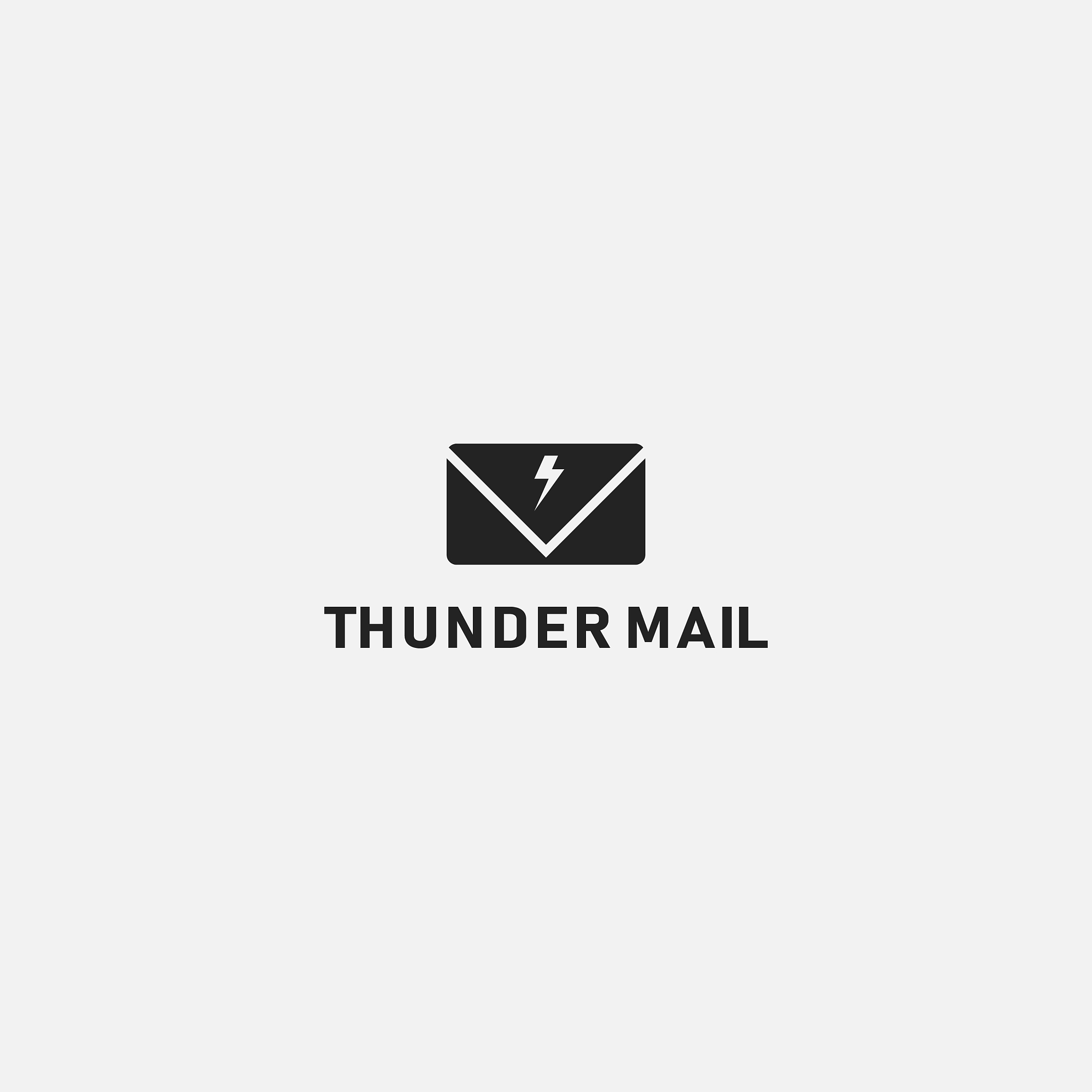 simple thunder mail e-mail technology logo icon