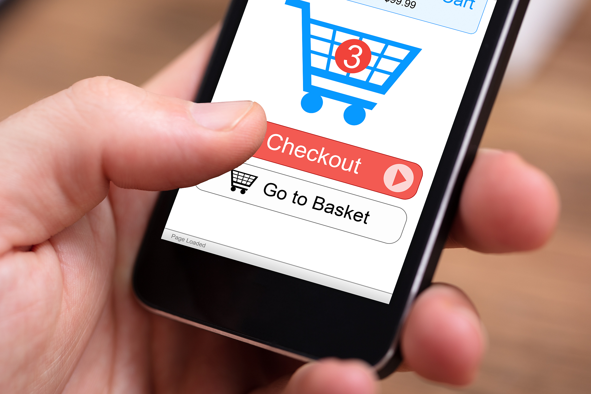 person using online shopping application