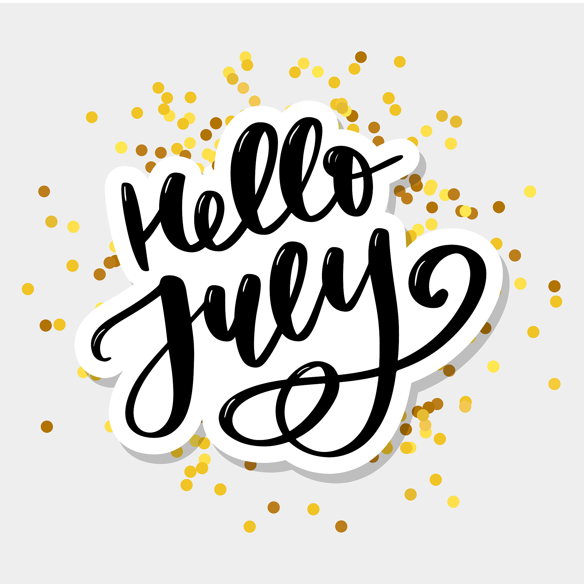 hello july lettering print. summer minimalistic illustration. is