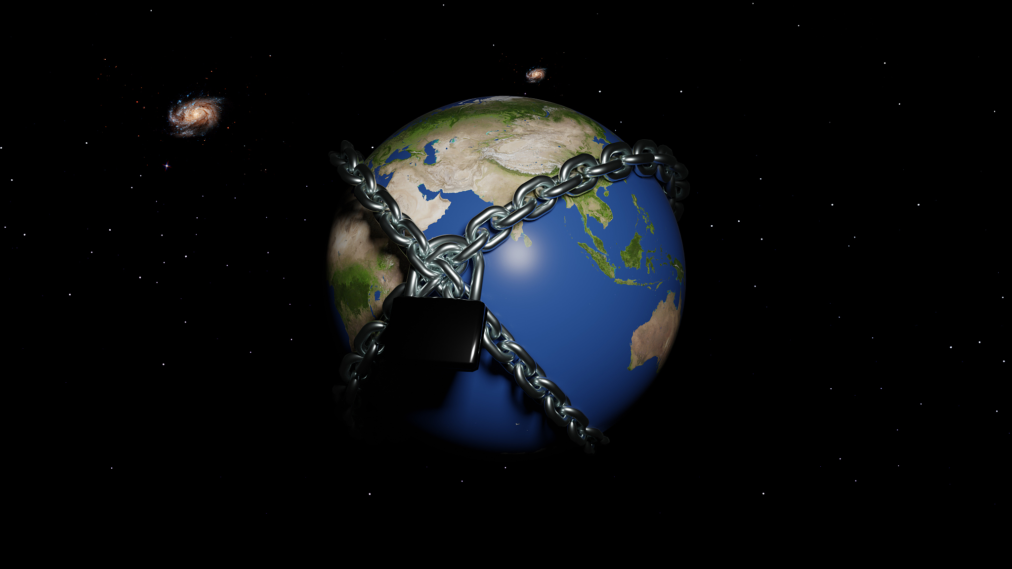 3d rendering graphic of world lockdown