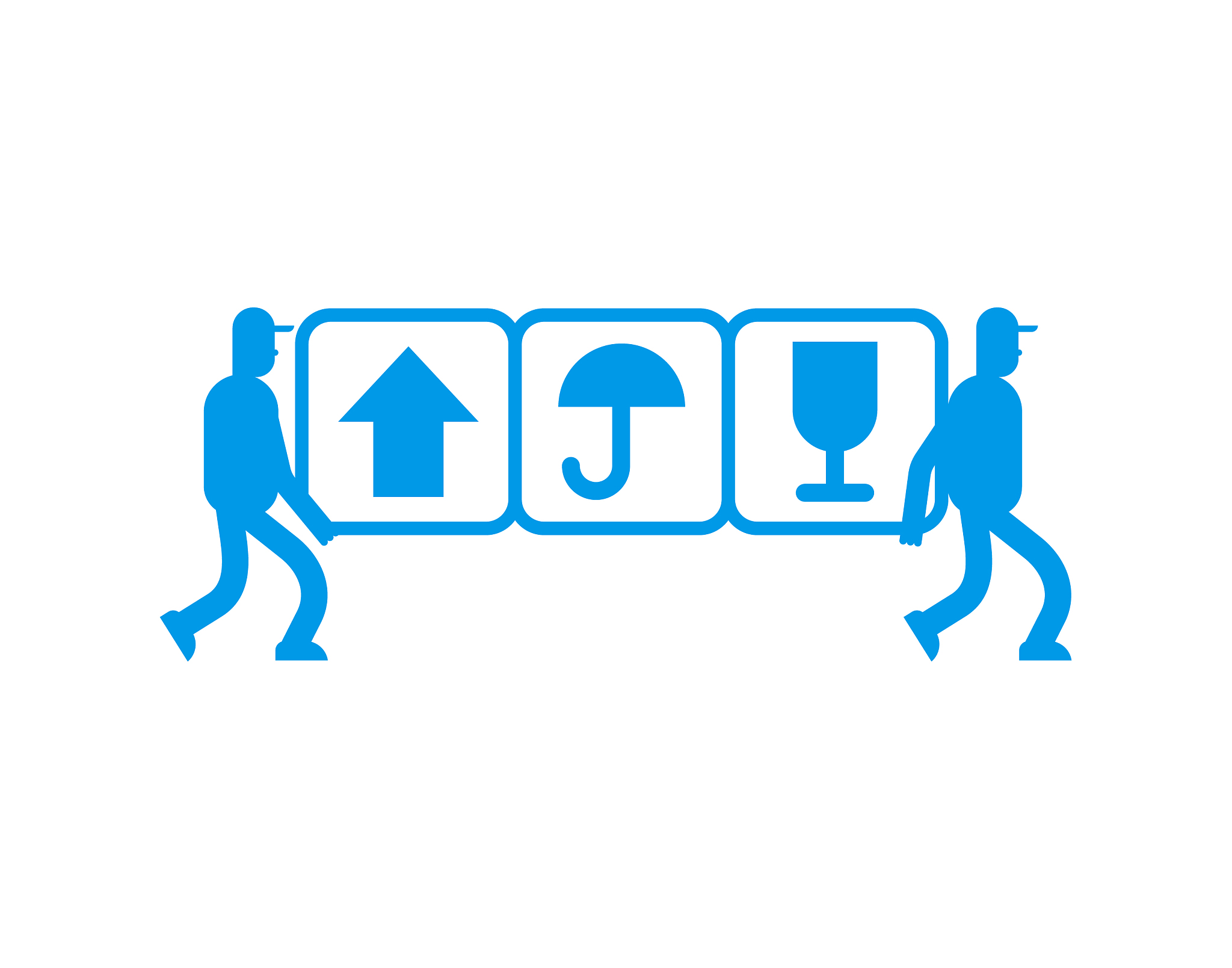 moving service logo delivery sign two movers
