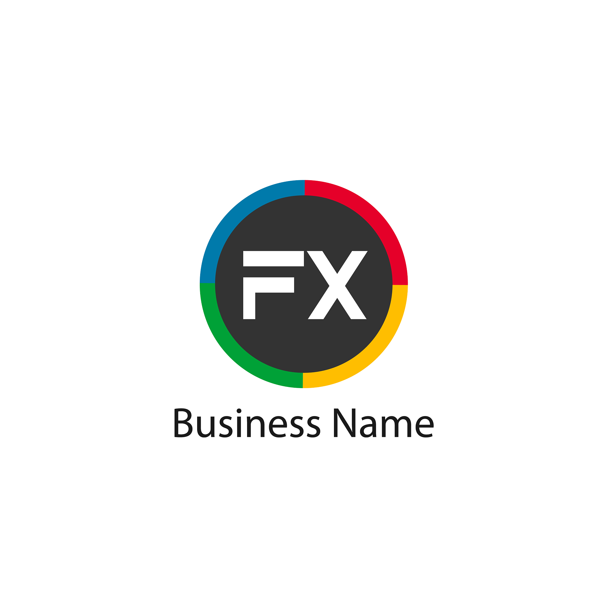initial letter fx logo template design