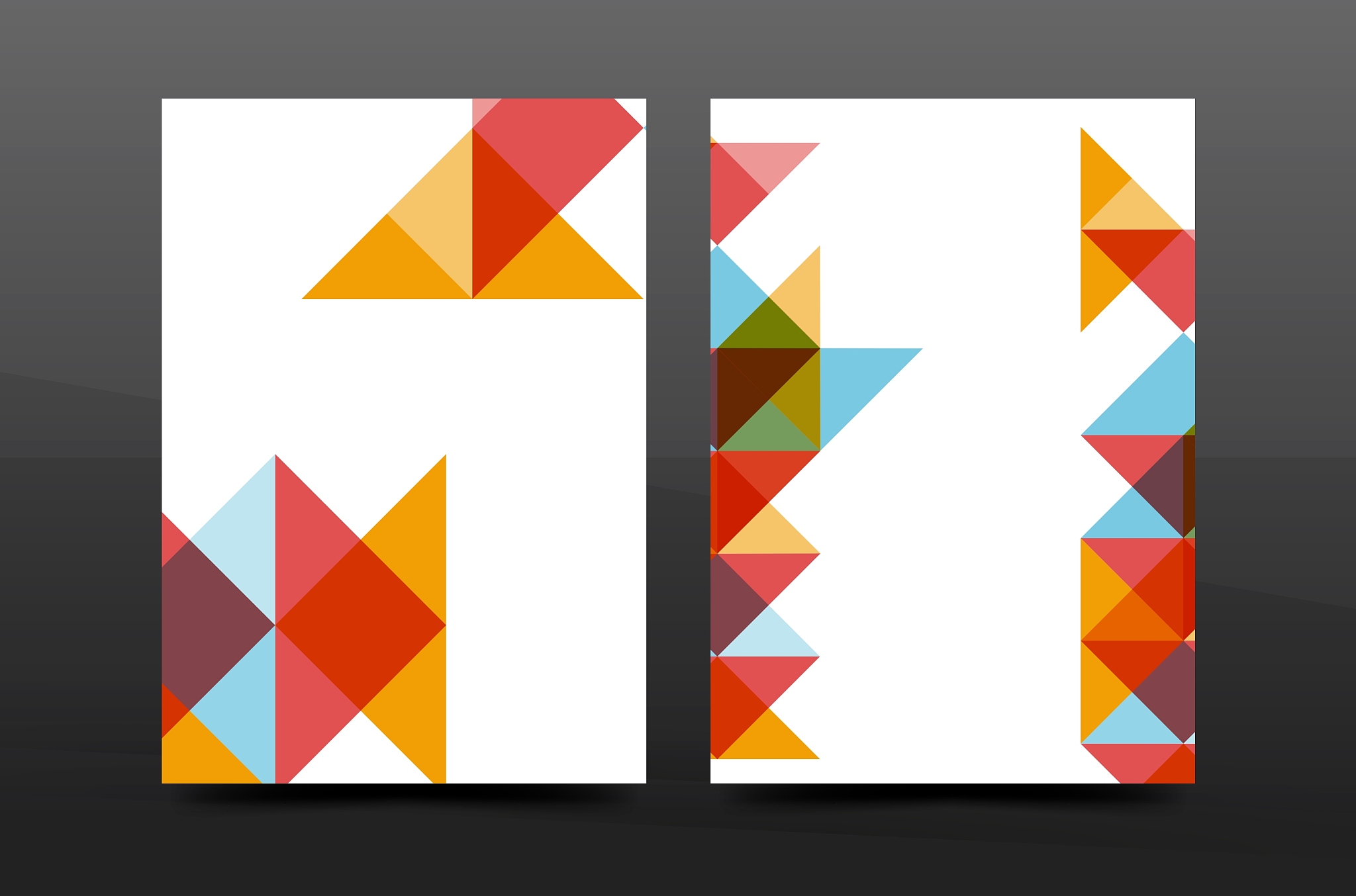 colorful geometry design annual report a4 cover