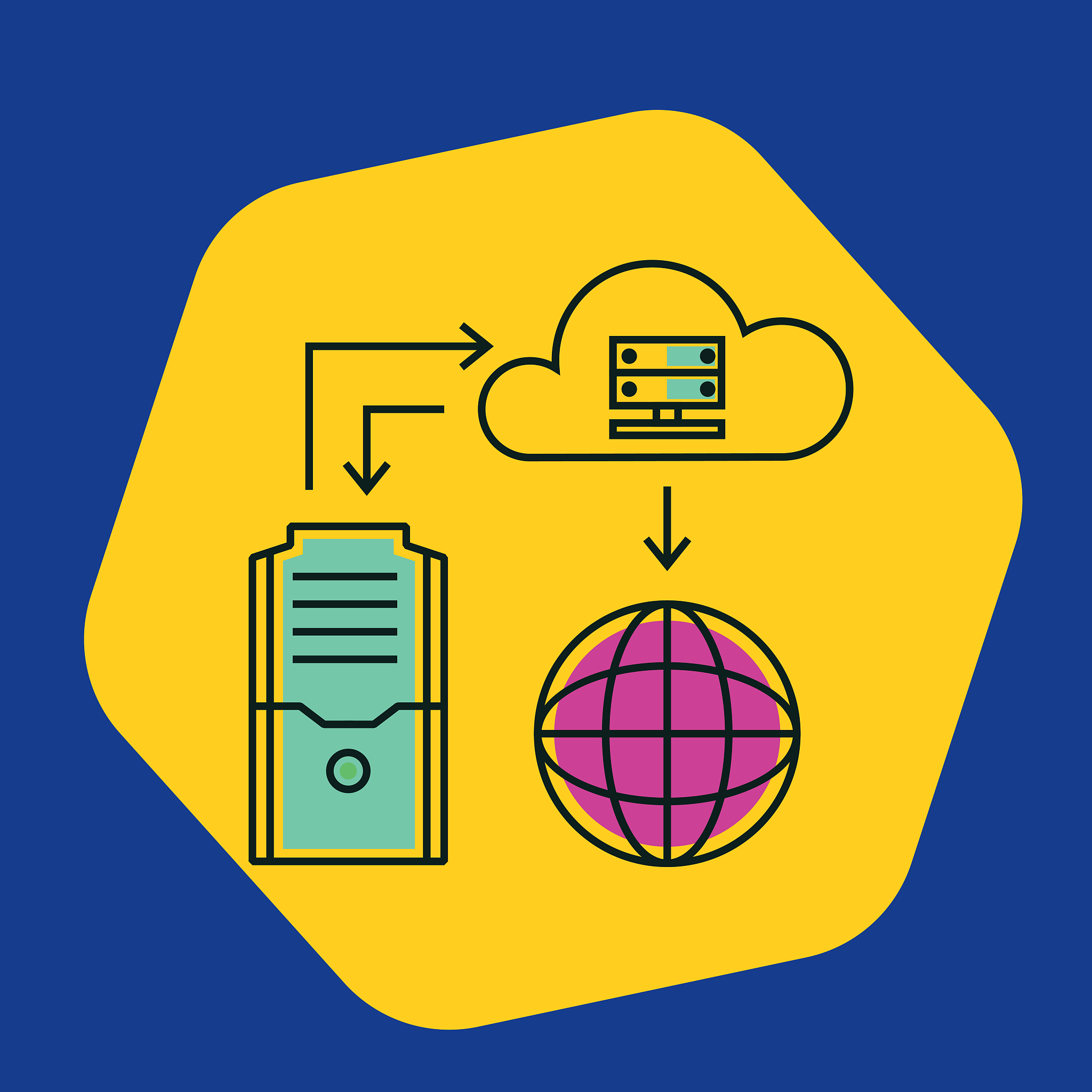 data backup, data backup flat design, hosting server icon, cloud