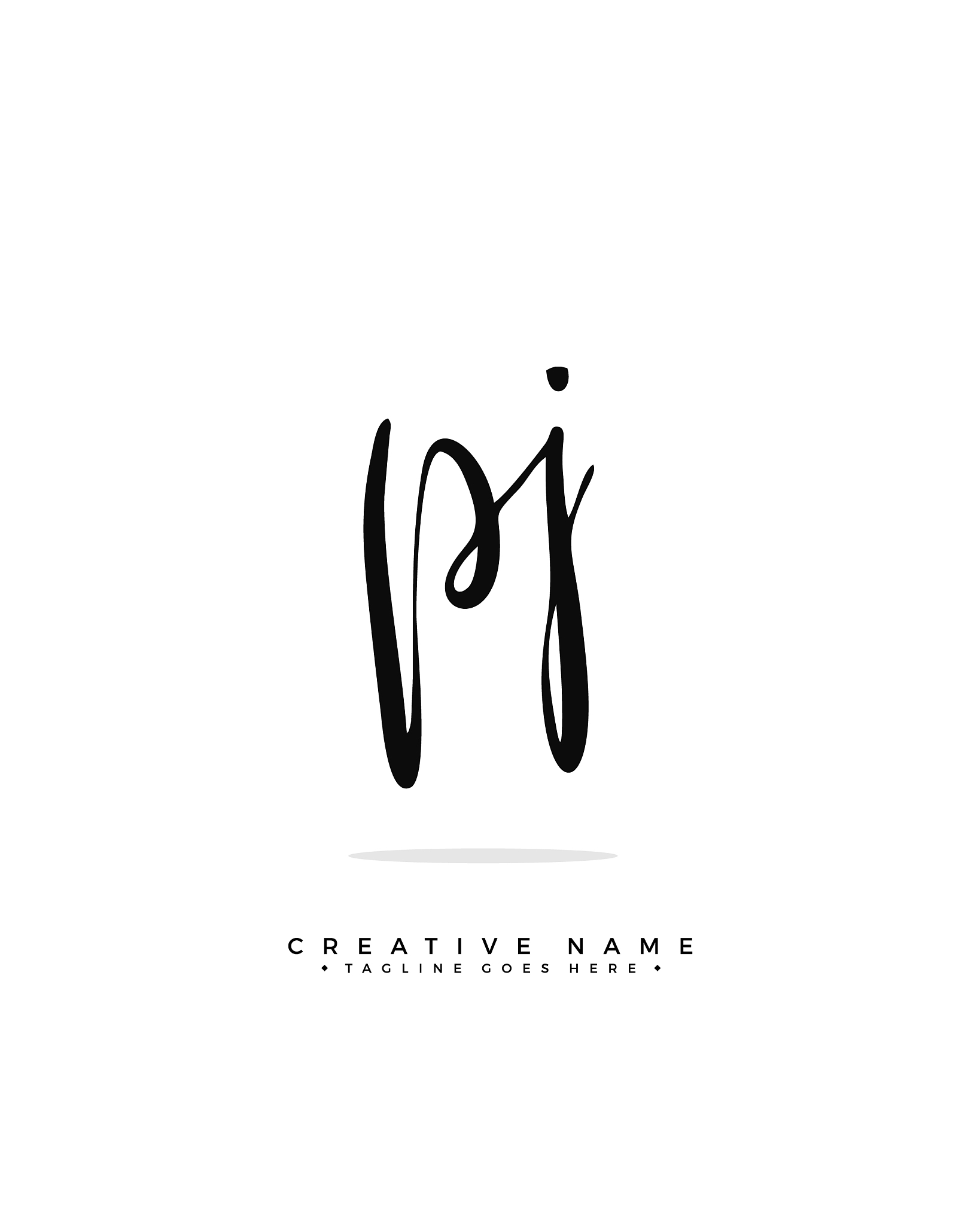 p j pj initial logo signature handwriting