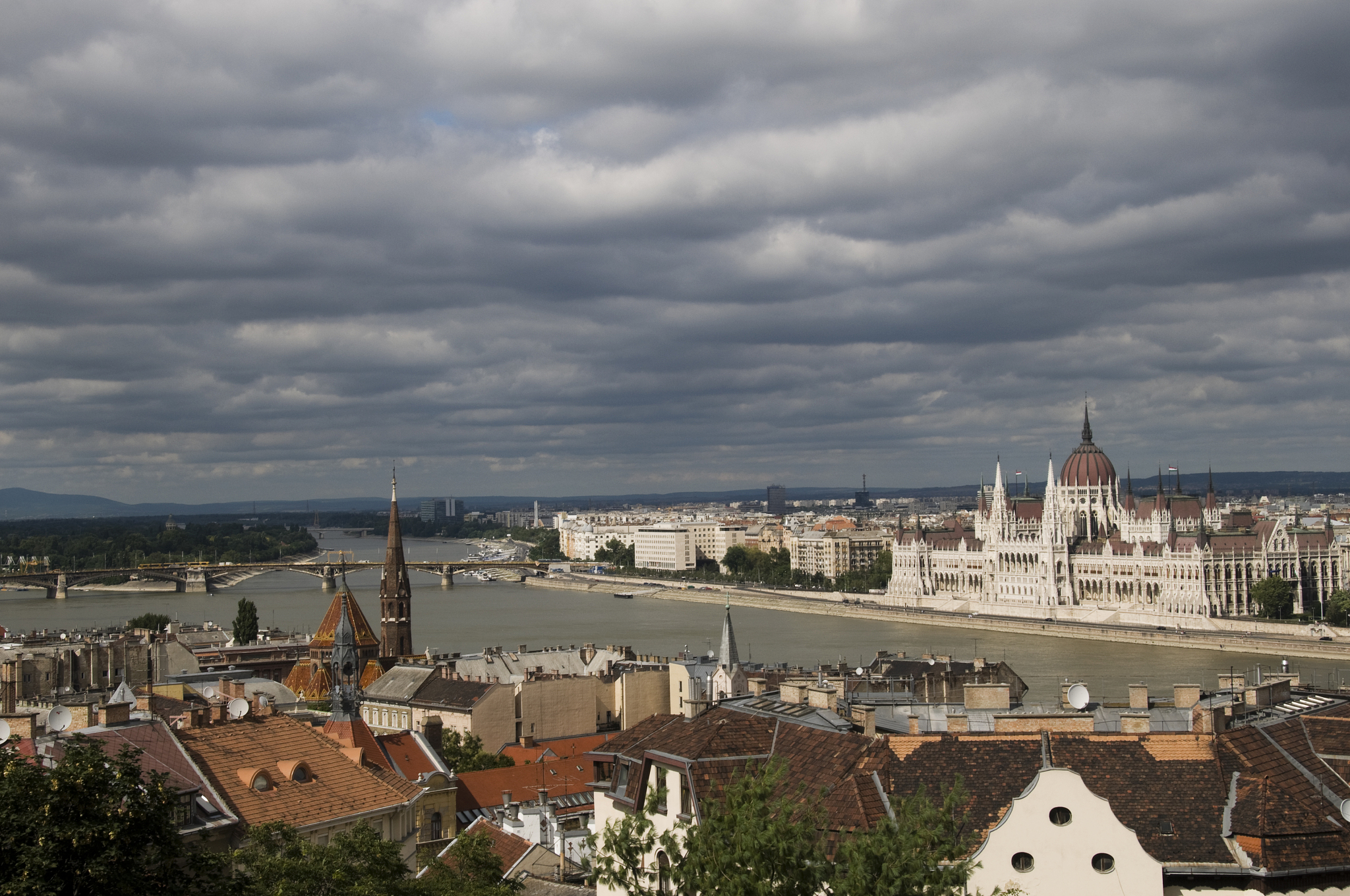 cityscape over the river danube, budapest, hungary