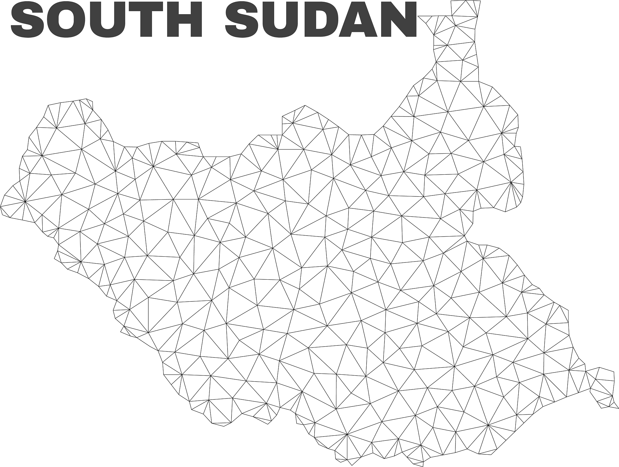 polygonal mesh south sudan map