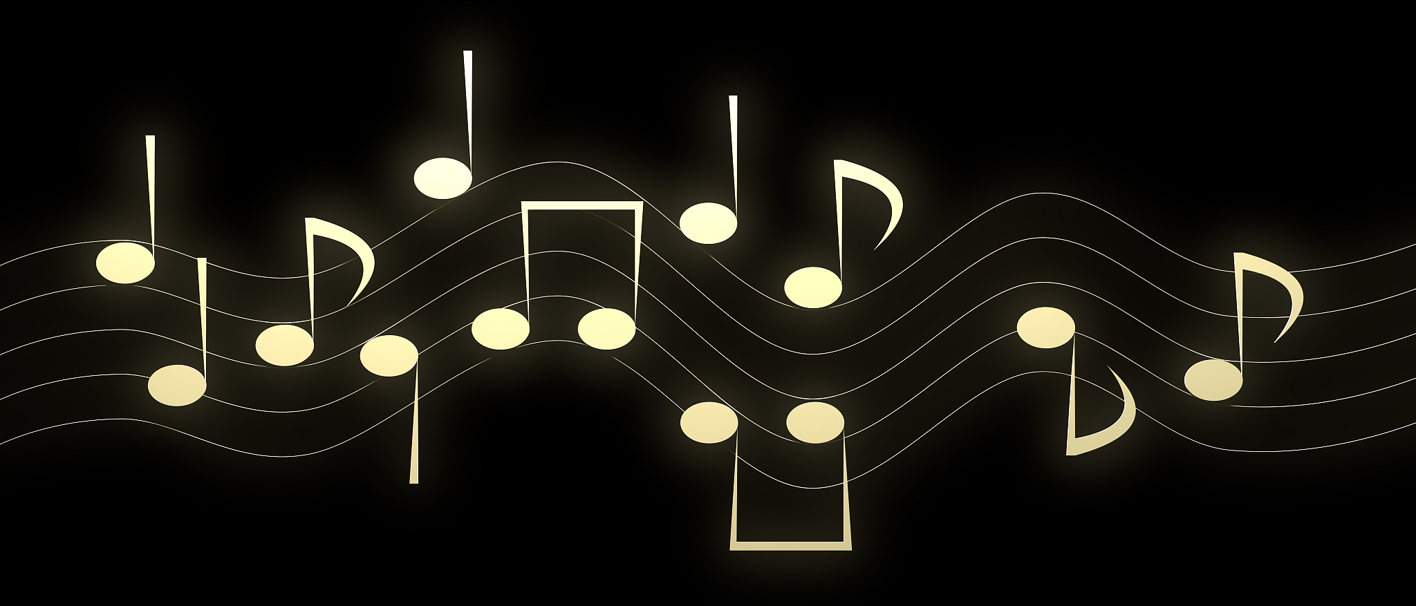 golden music notes (3d illustration)