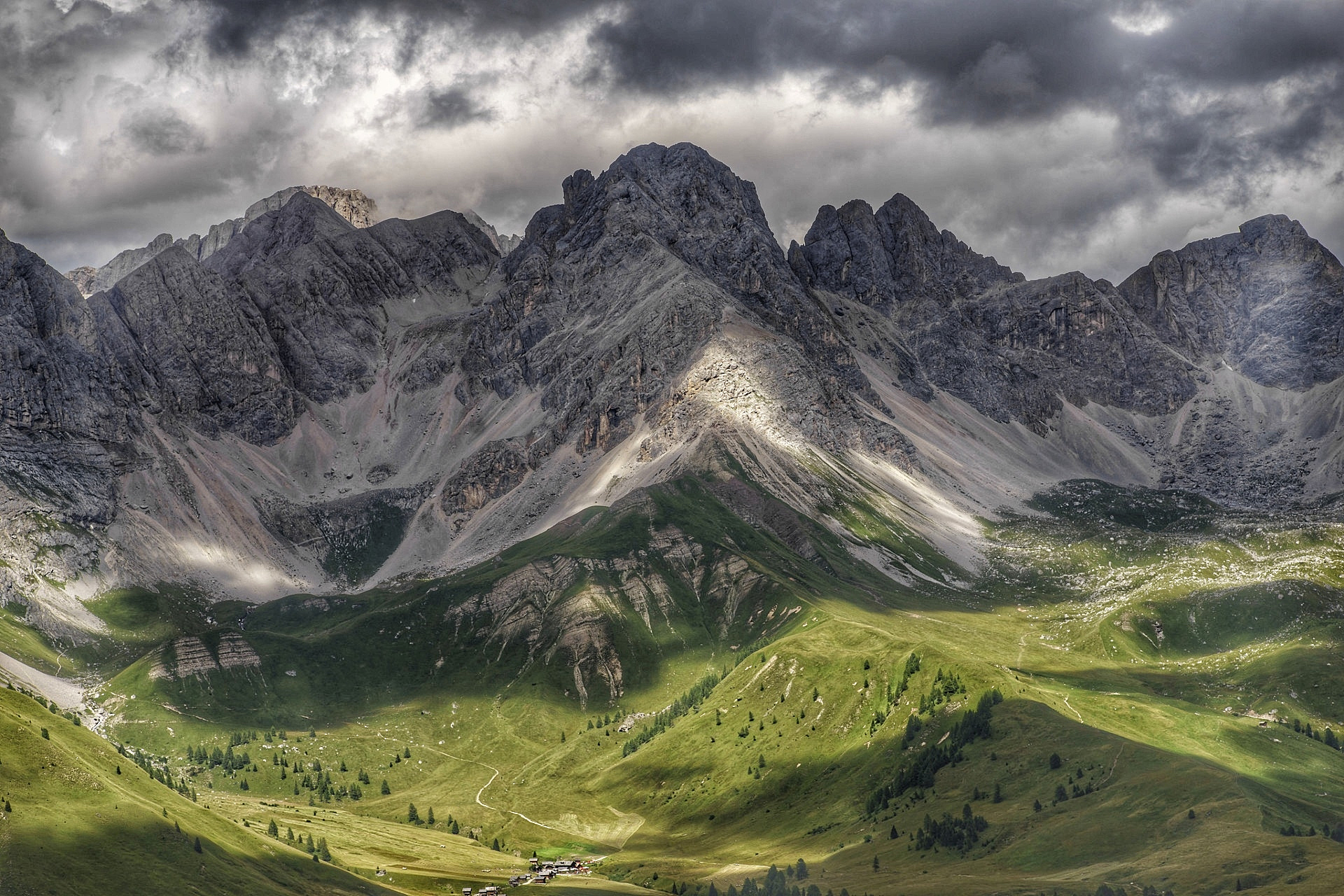 high angle view of mountain range