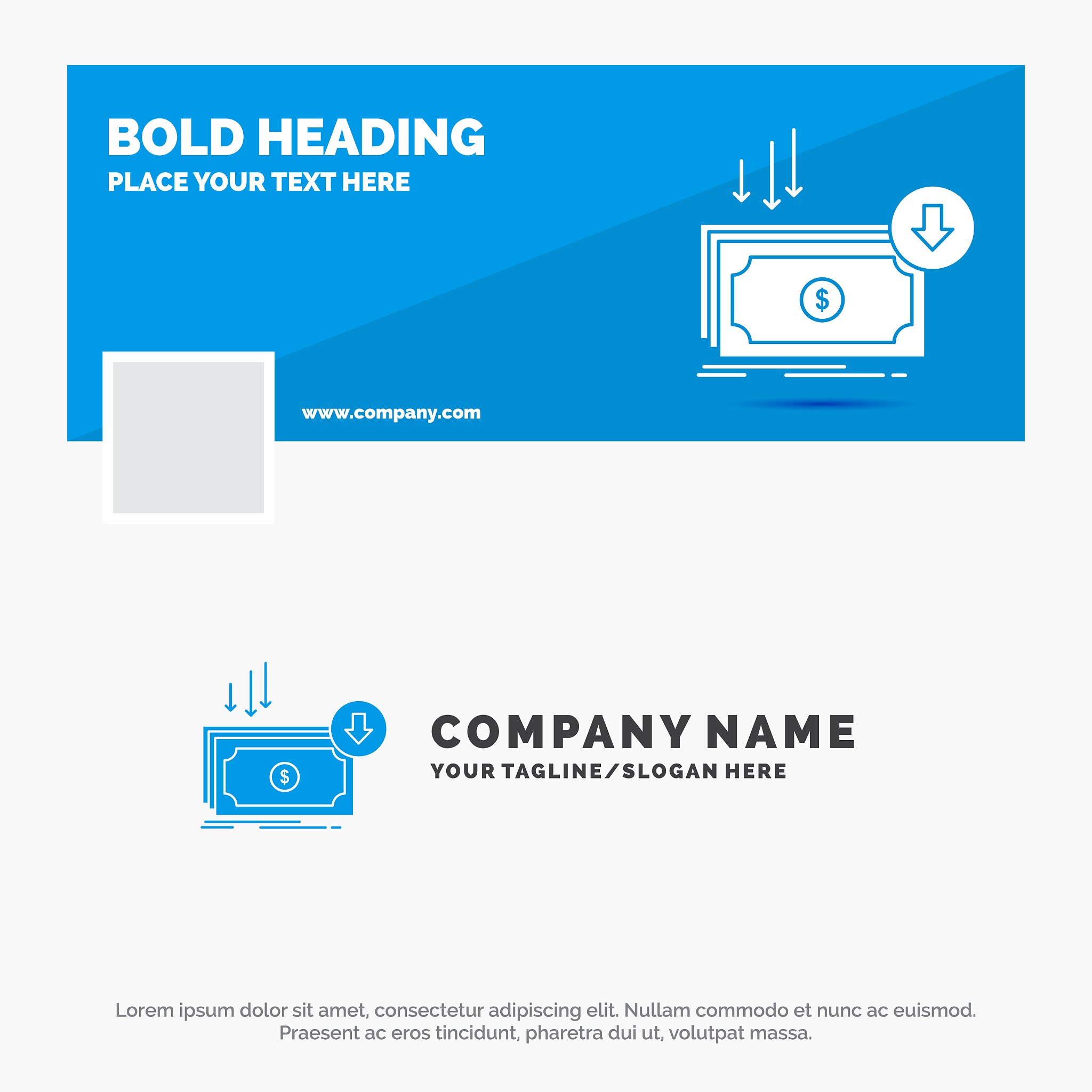 blue business logo template for business cost cut